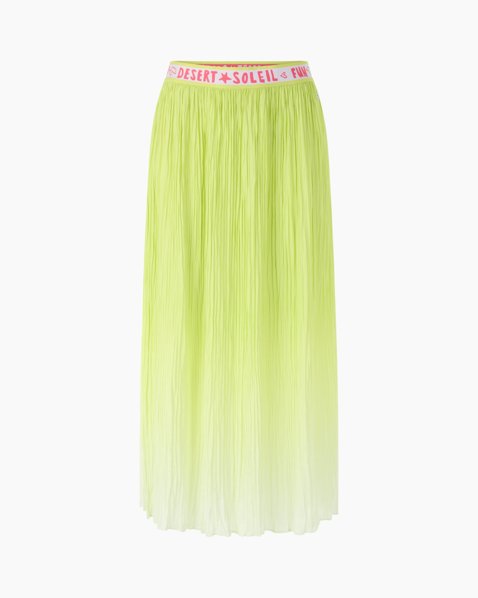 rok, plooien, neon, lang, elastische tailleband