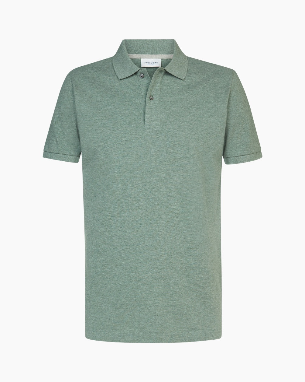 polo shirt, short sleeve, green, collared, knit fabric