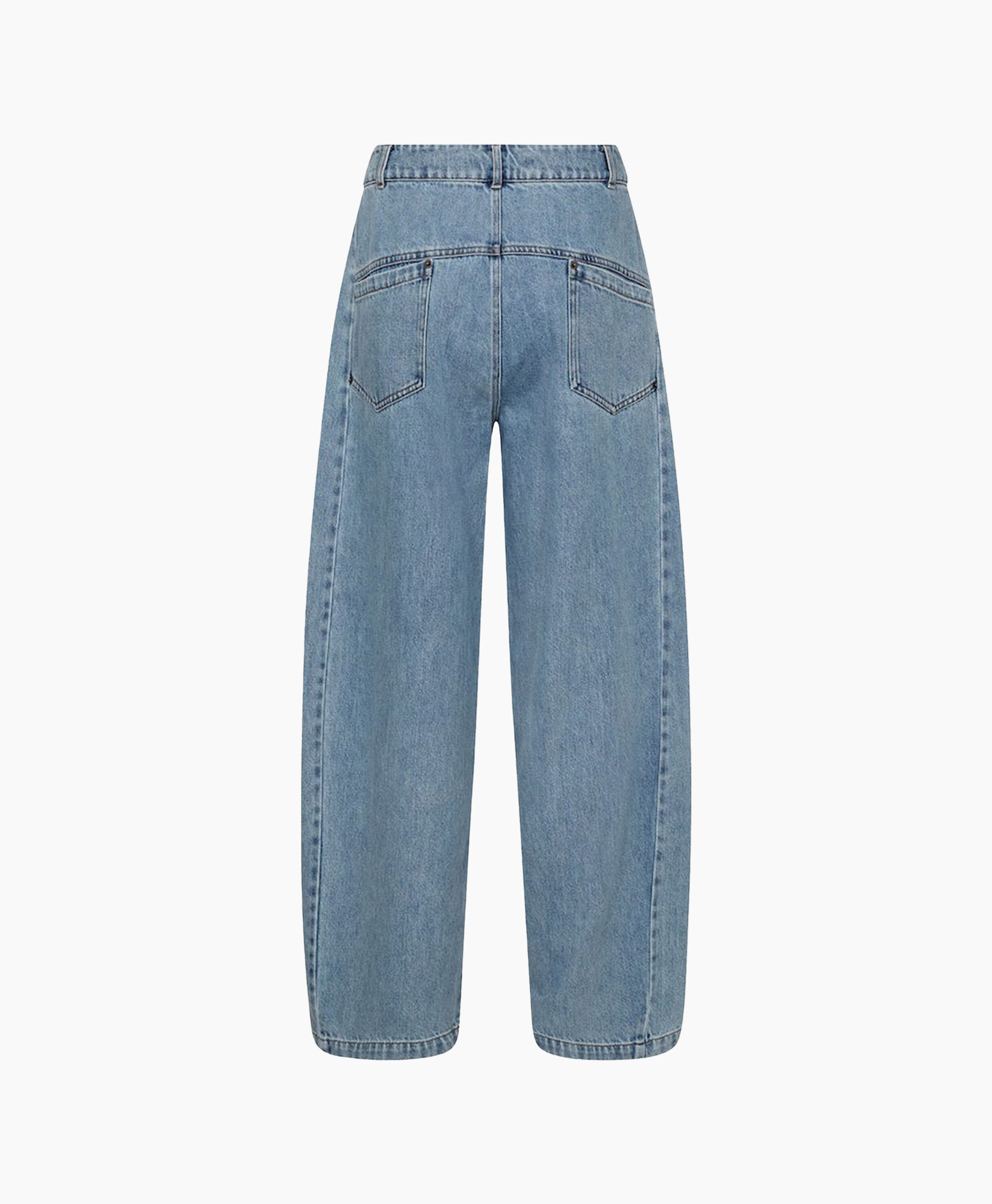 broek, wijd, denim, licht gewassen, pantalon