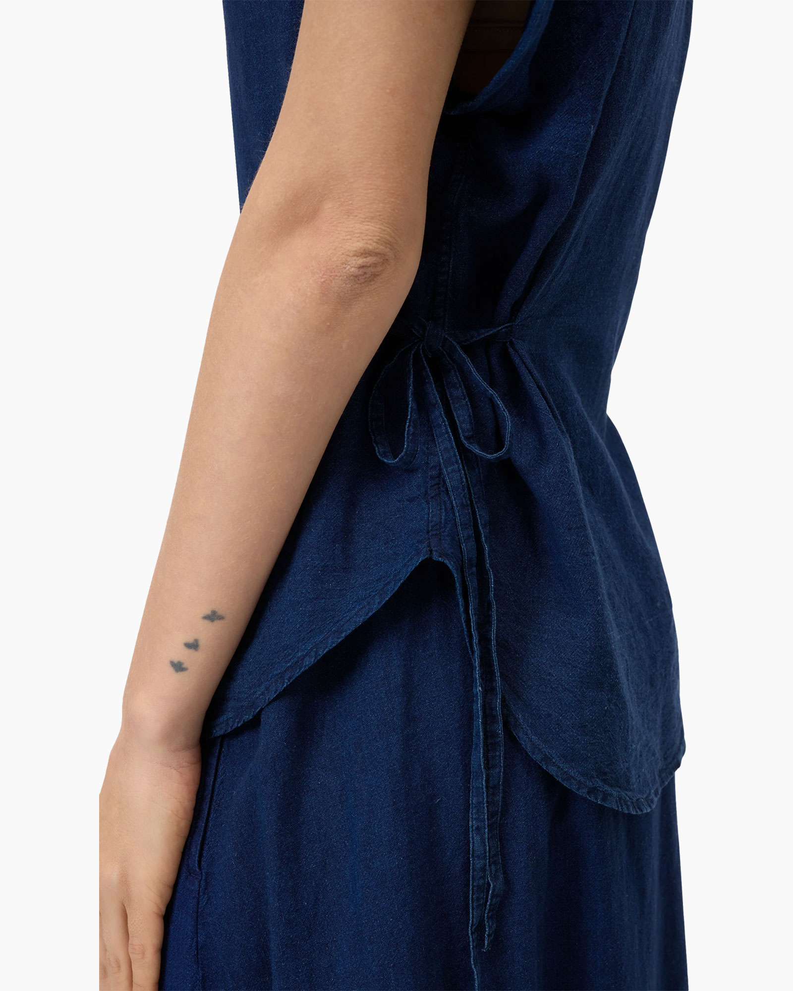 denim, bovenstuk, vlechtdetail, tonignore, snelle
