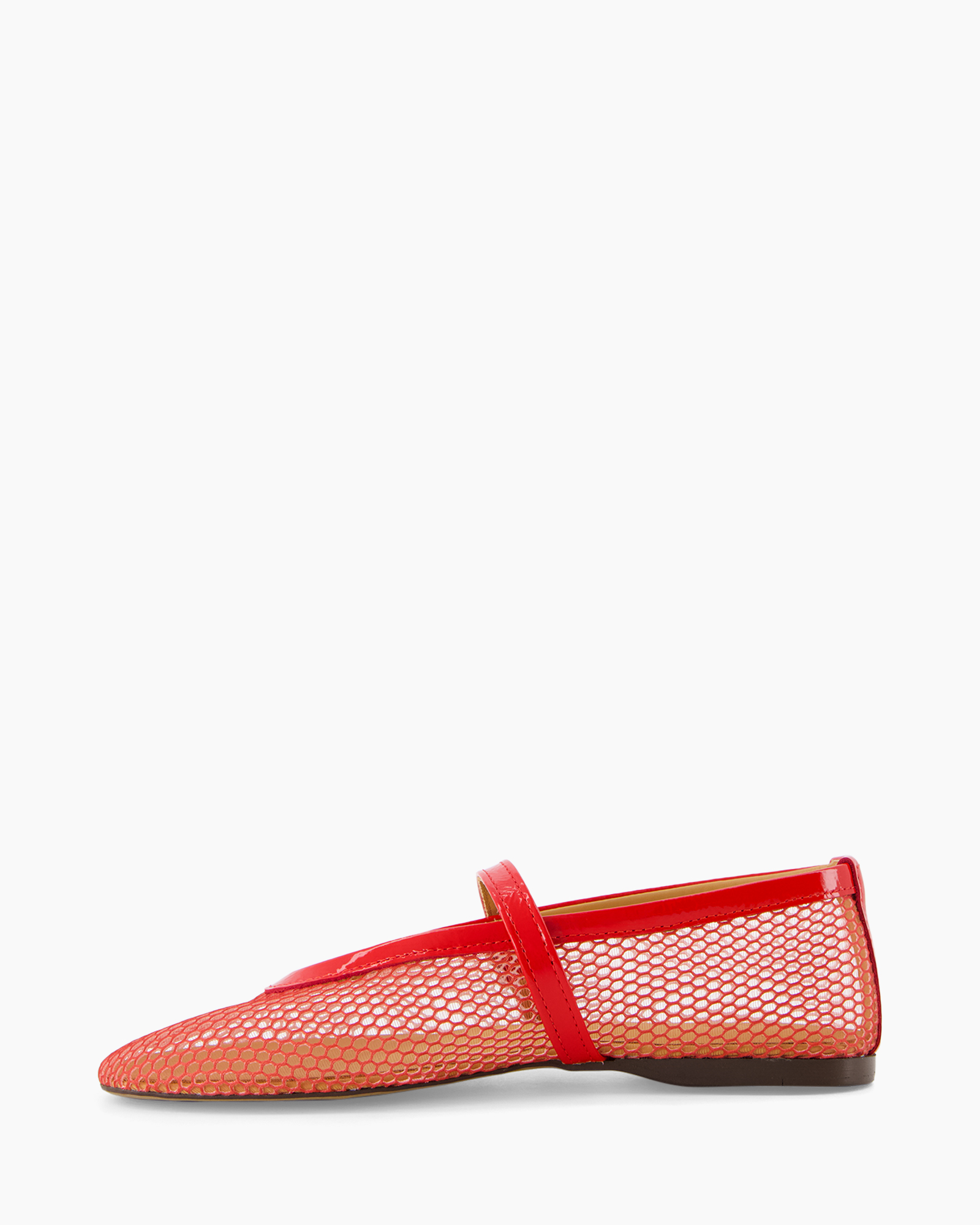 flat, shoe, mesh, red, mary-jane