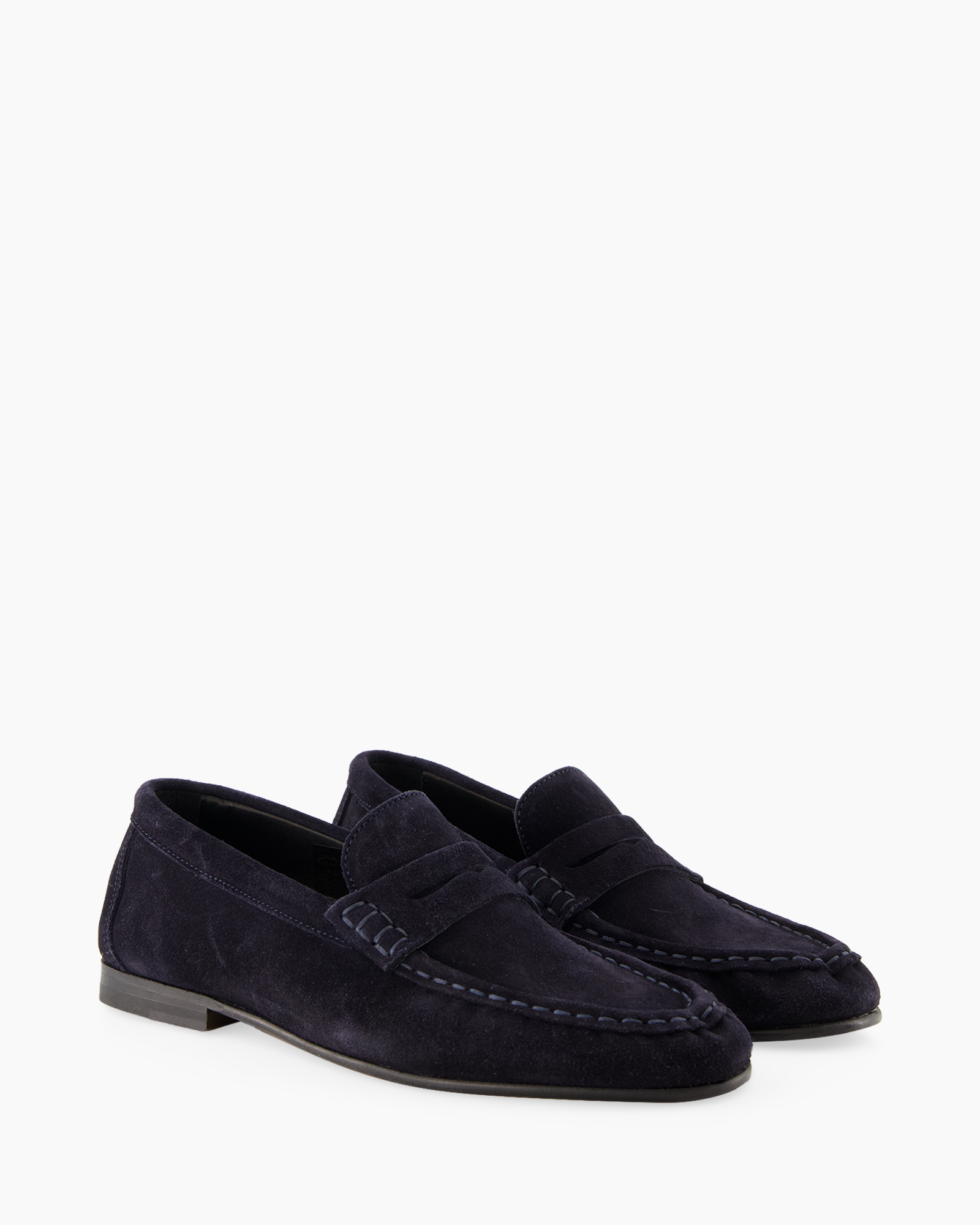 loafers, slip-on, suede, nachtblauw, heren