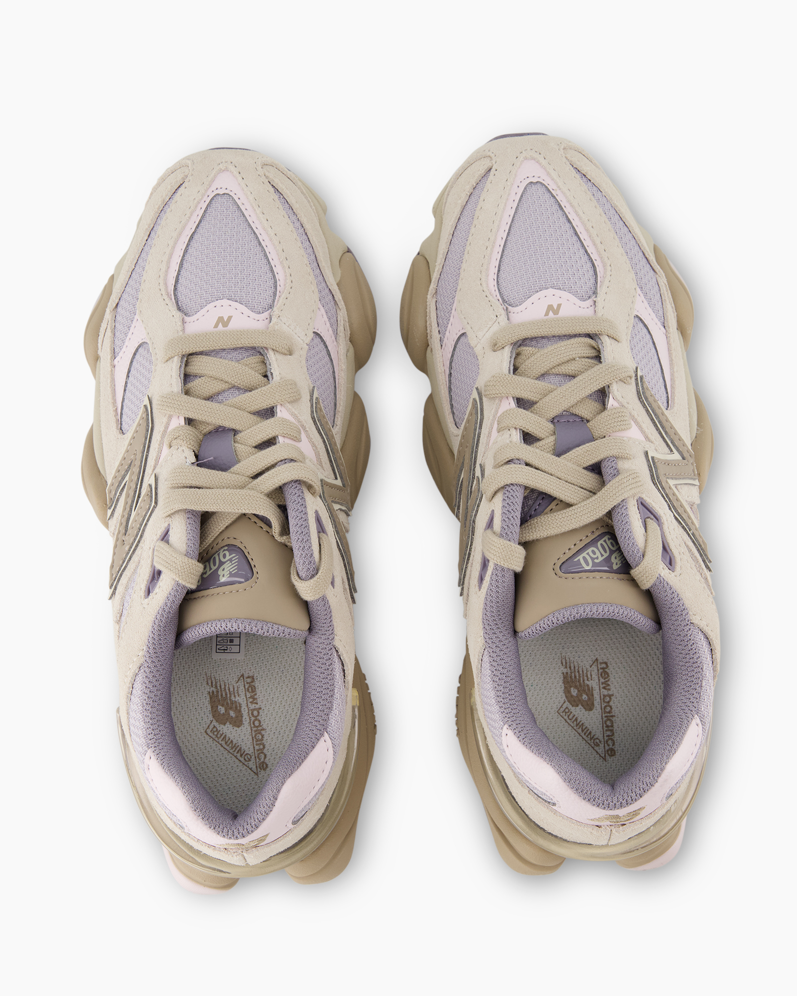 sneakers, sportschoenen, mesh, lila, beige