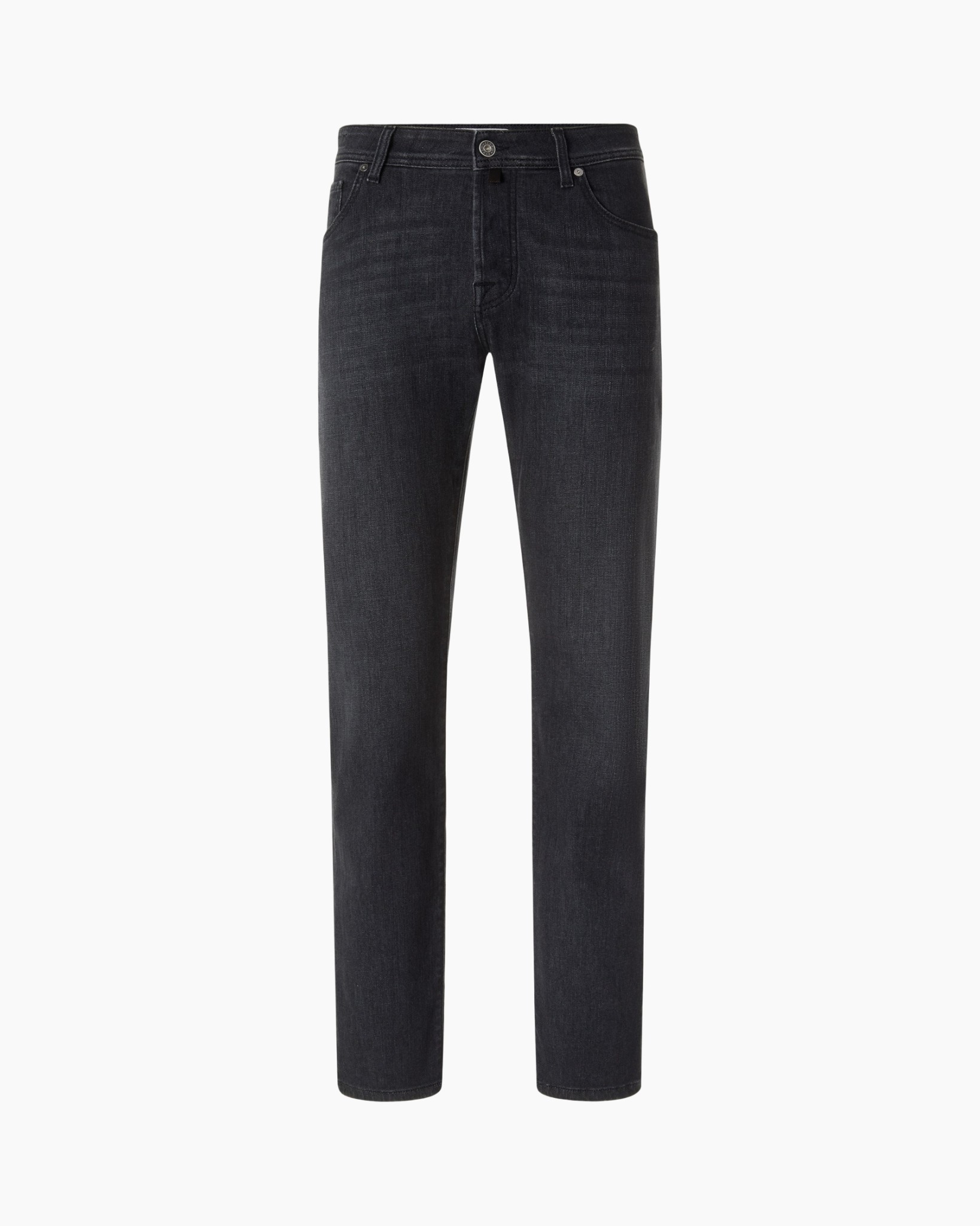 broek, denim, recht model, donkerwassen, broeken