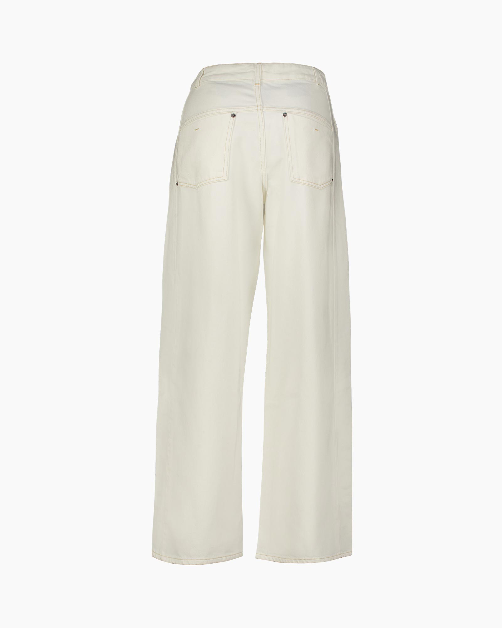 broek, lange broek, wijdvallend, crème, katoen?
