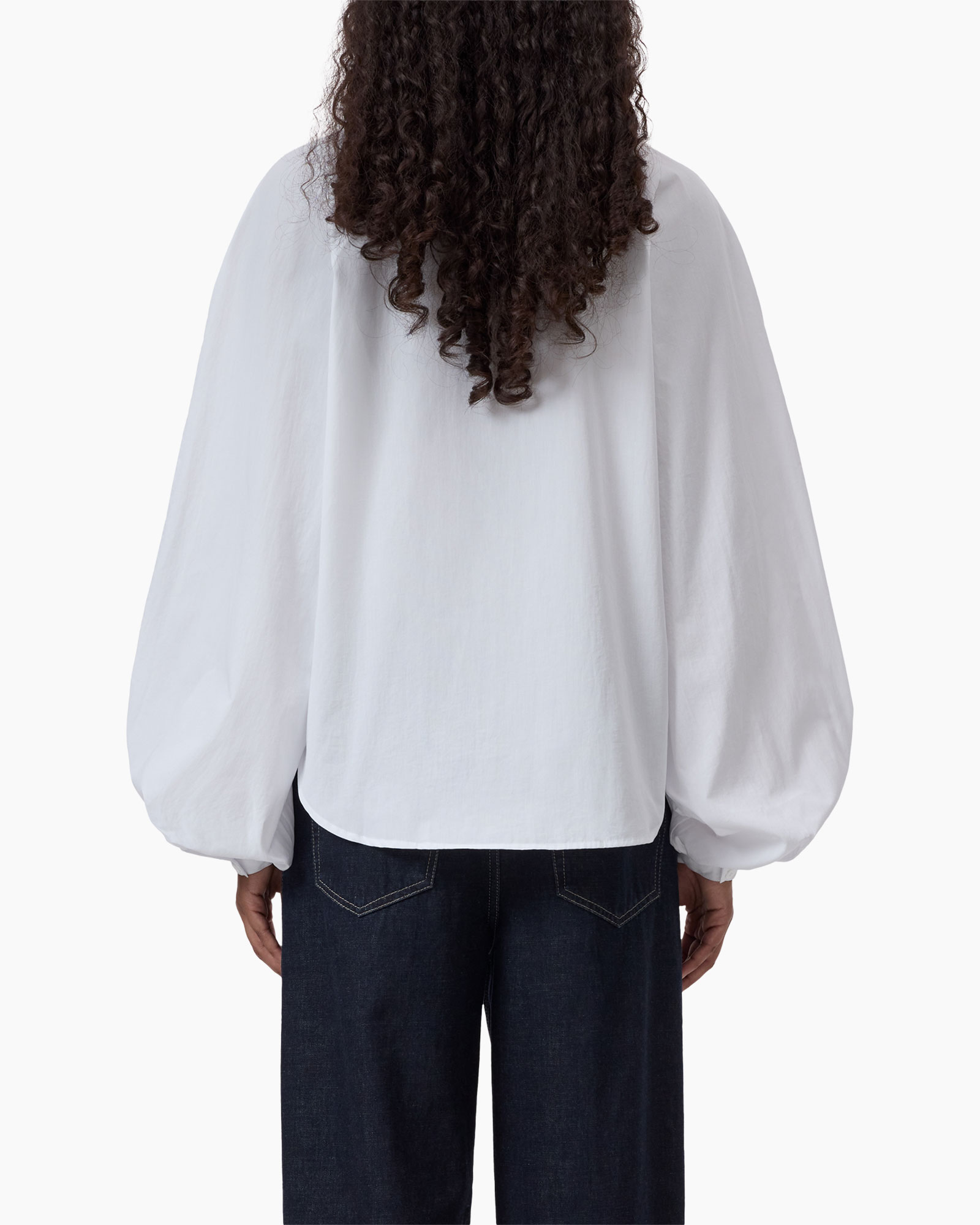 witte blouse, knopenoverhemden, pofmouwen, gekraagde blouse, katoenen stof