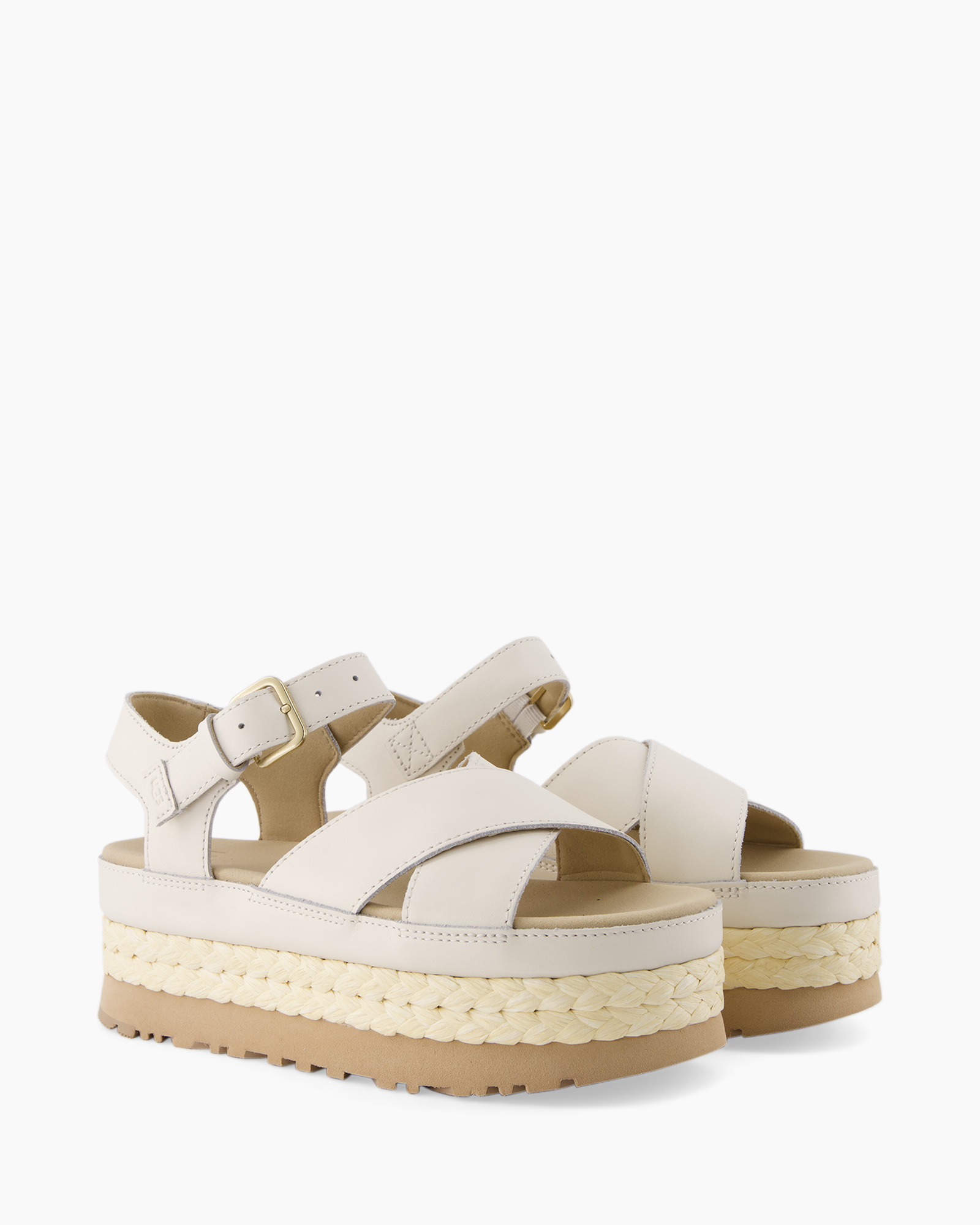 Sandaal Zonder Hak W Aubrey Ankle Strap Ecru
