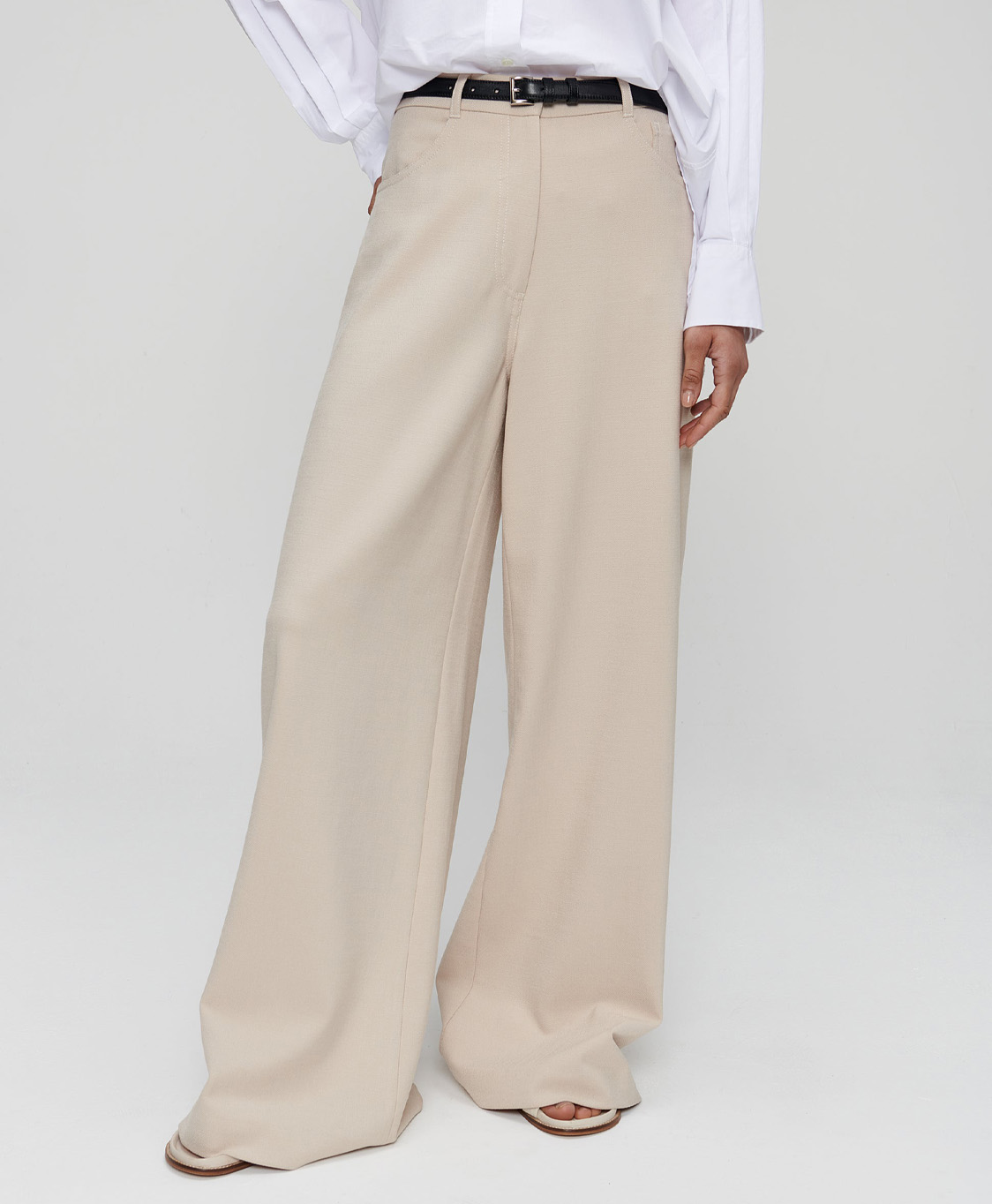 Zenggi Broek Wide Leg Pants Beige