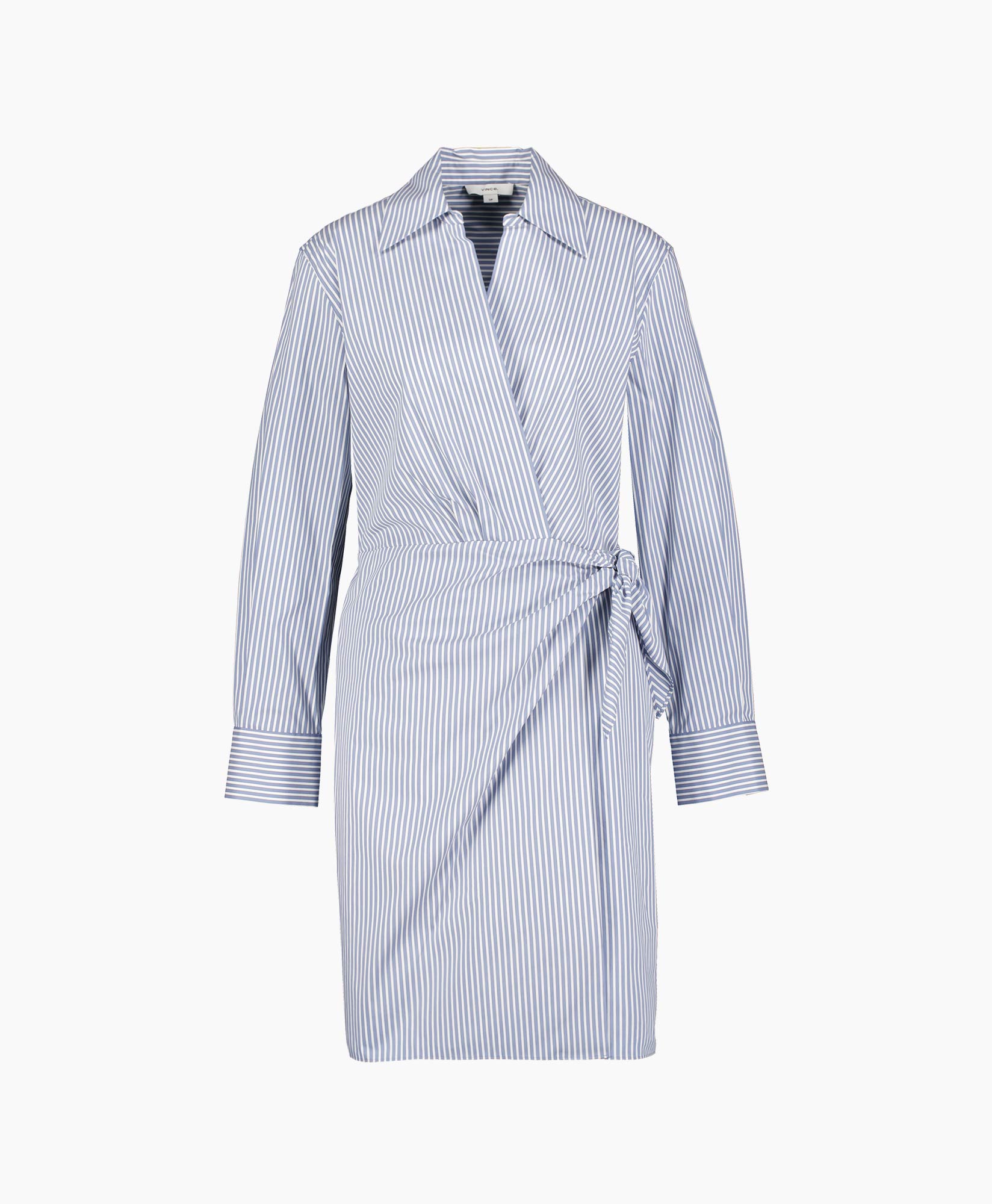 Jurk Furrow Stripe Wrap Blauw