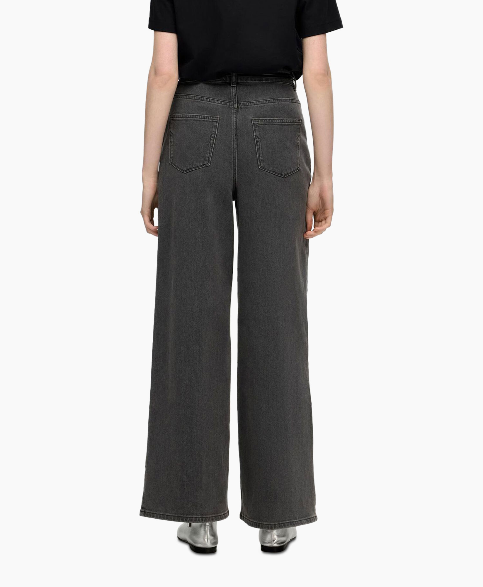 Jeans Olivia-gry Hw Extra Wide Jeans Grijs