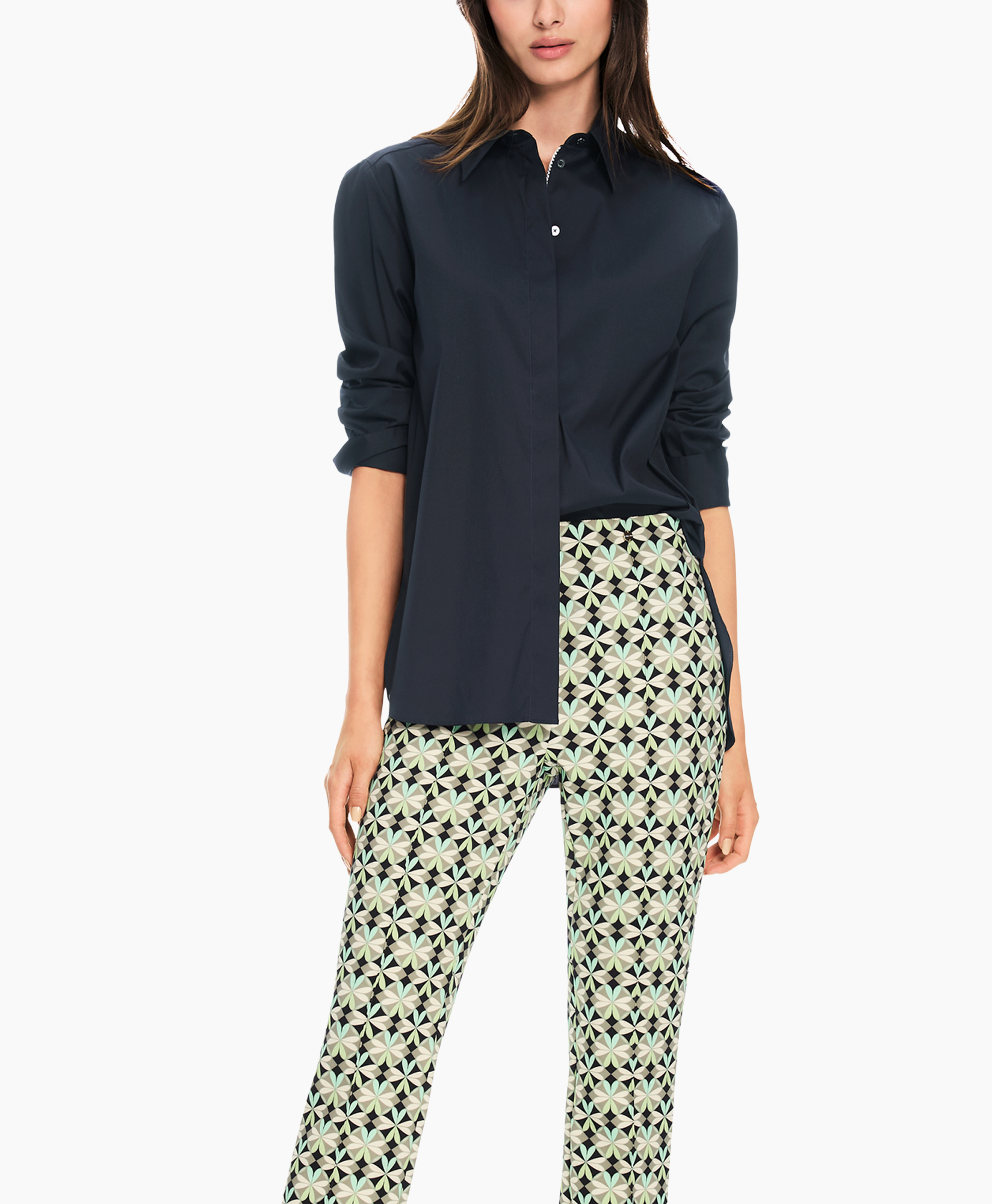 Blouse Xa 51.01 W93 midden blauw