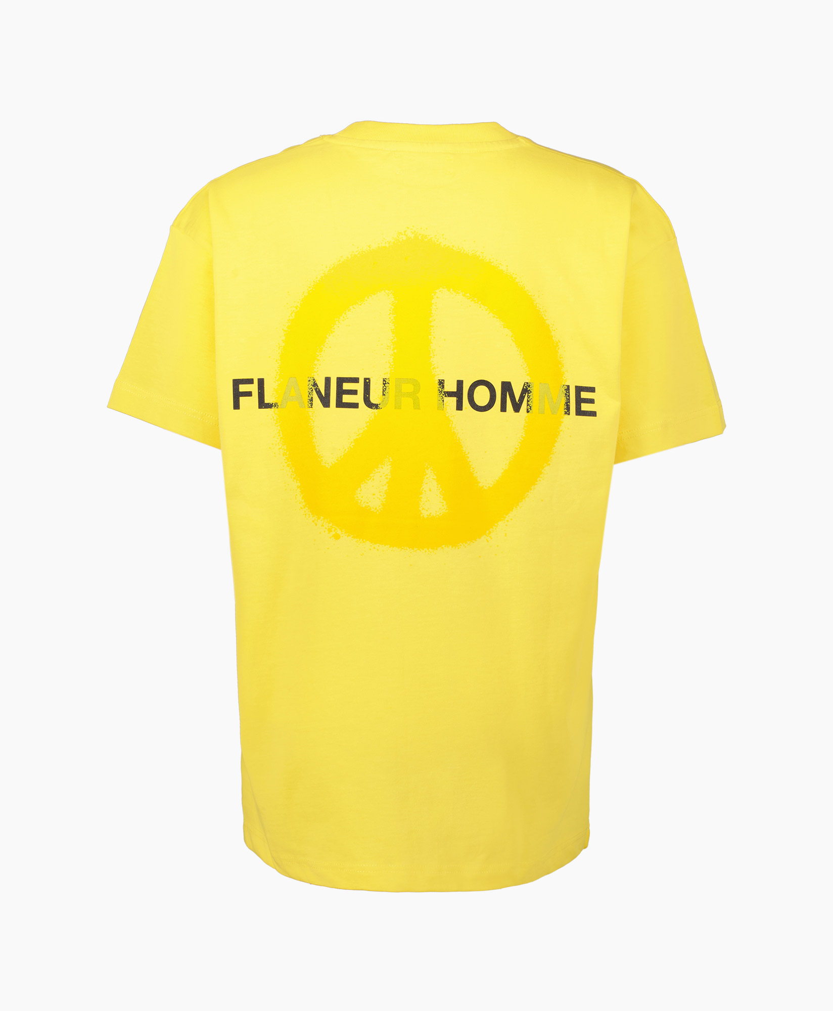 Flaneur Homme T-shirt Korte Mouw Peace T-shirt Geel