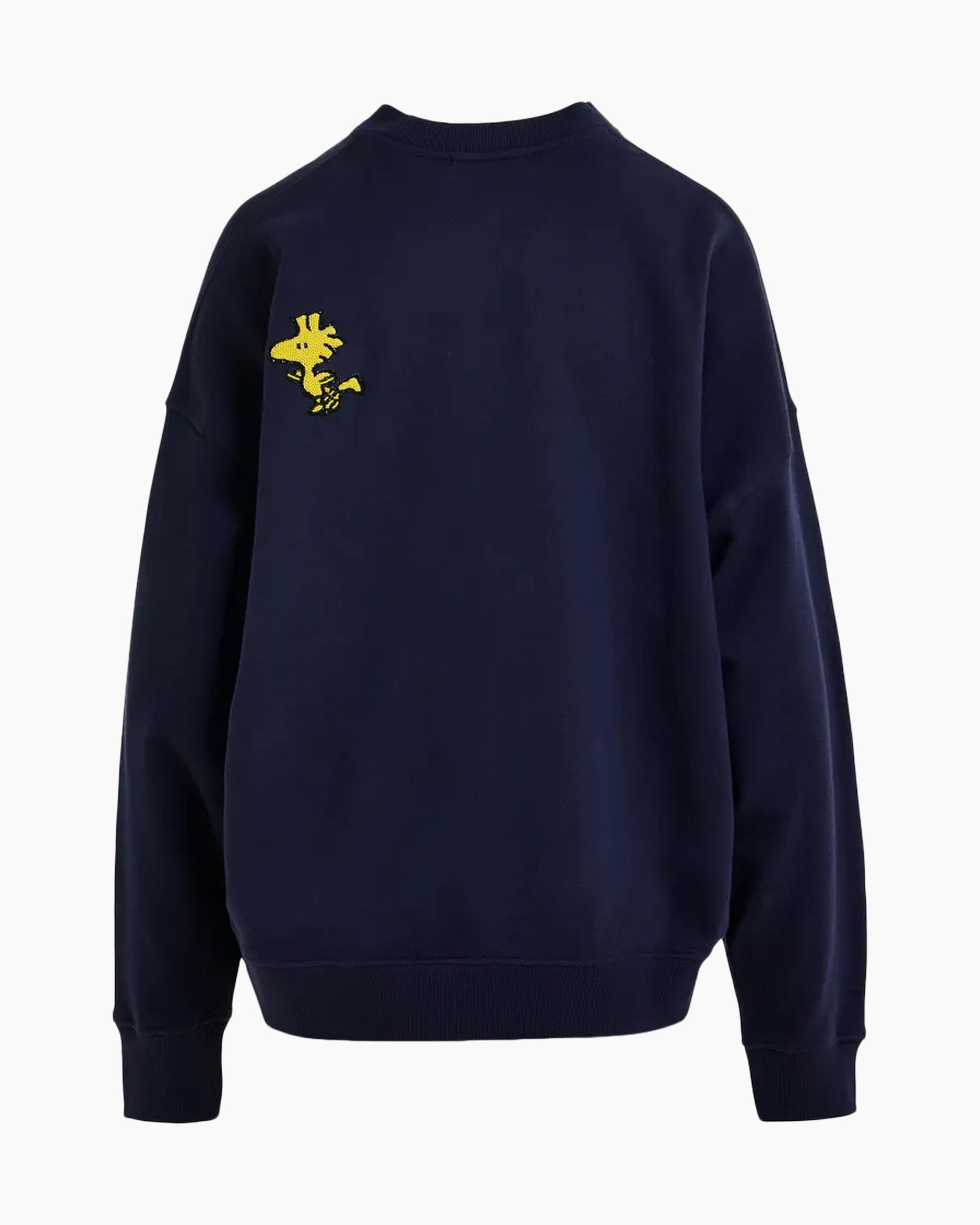 sweatshirt, navy, yellow logo, long-sleeve, crewneck