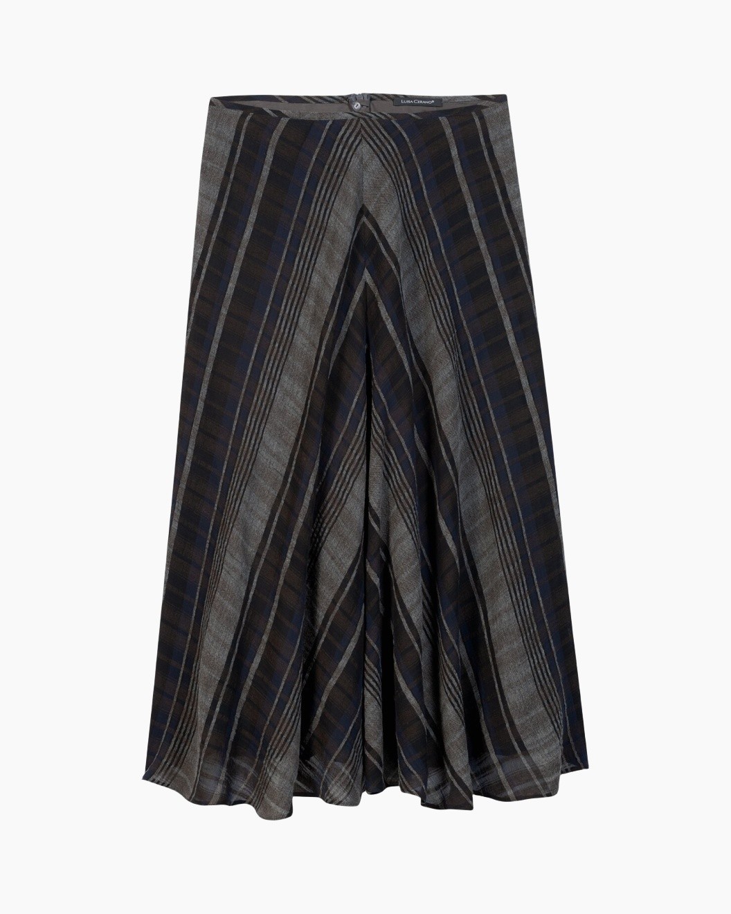 rok, ruitjes, geplooid, midi, tailleband