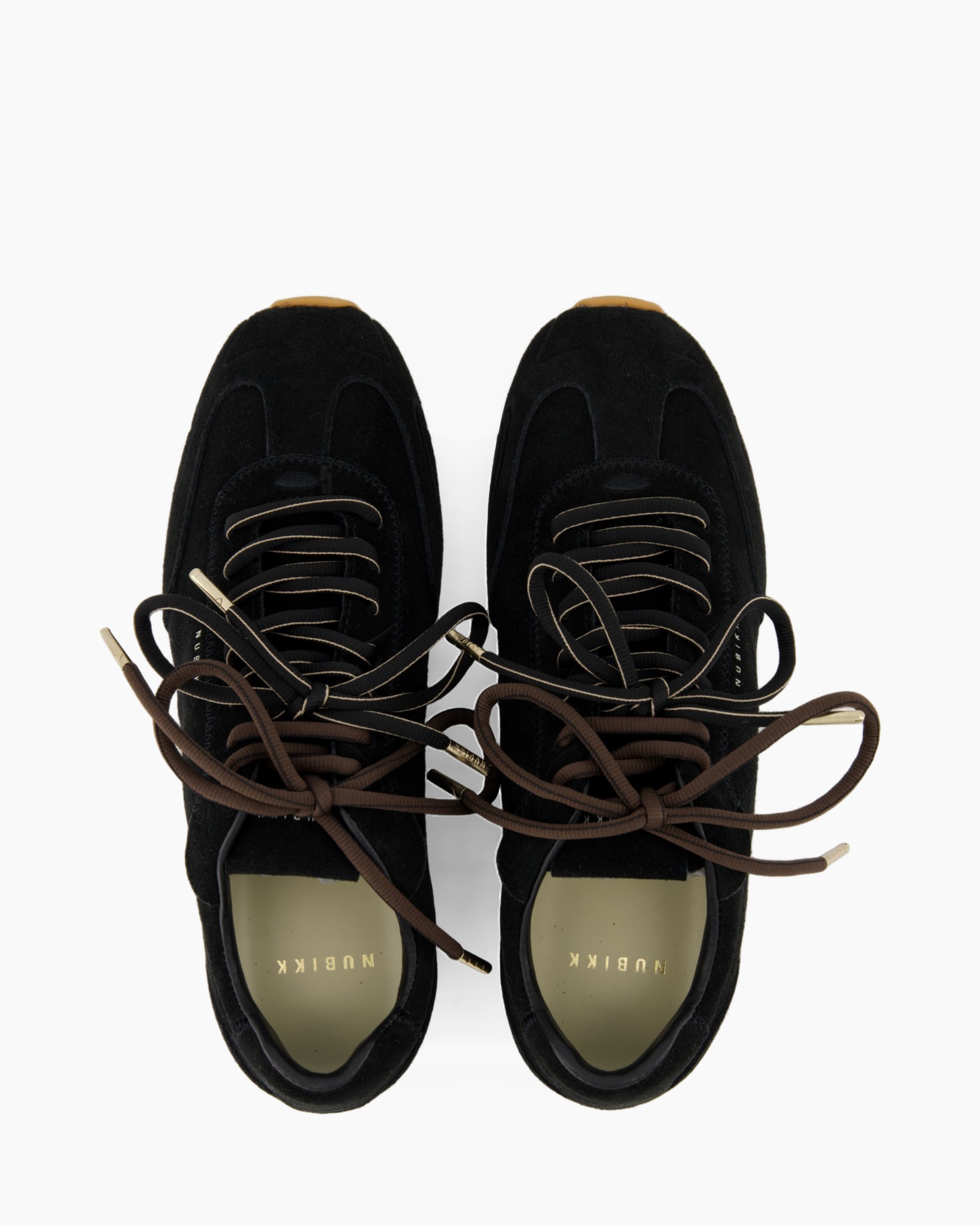 schoenen, sneakers, zwart, veters, suede of fluweel