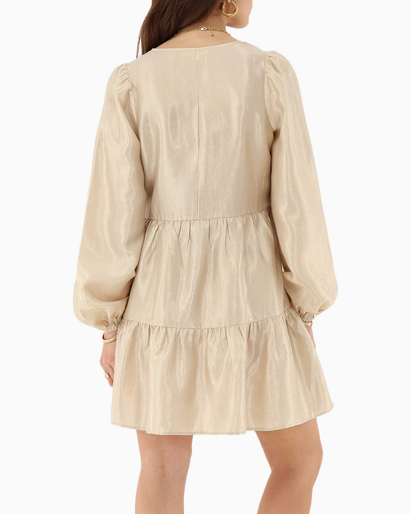 Jurk Shiny Dress Beige