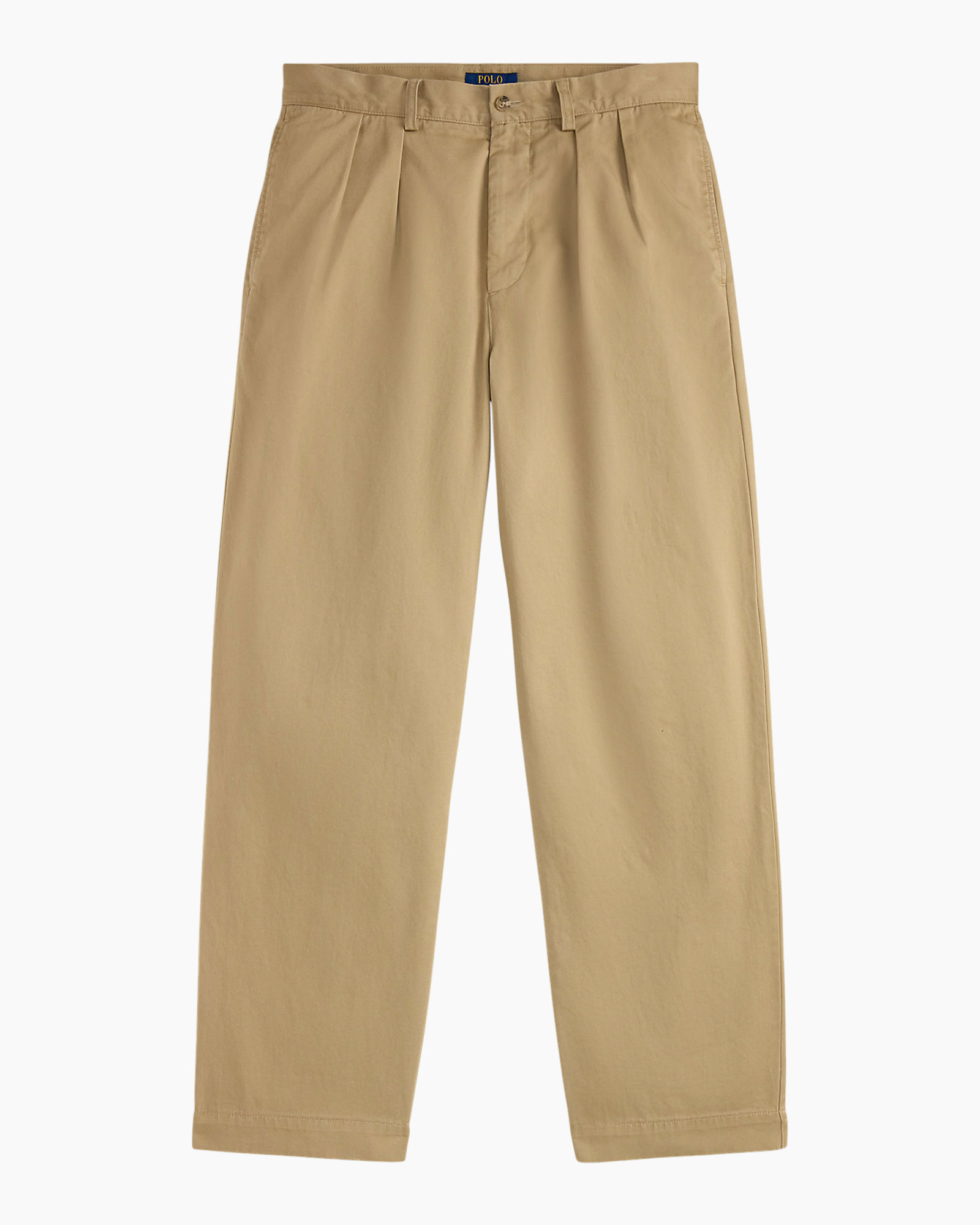 khaki broek, wijdne broek, plooibroek, katoen, heren broek