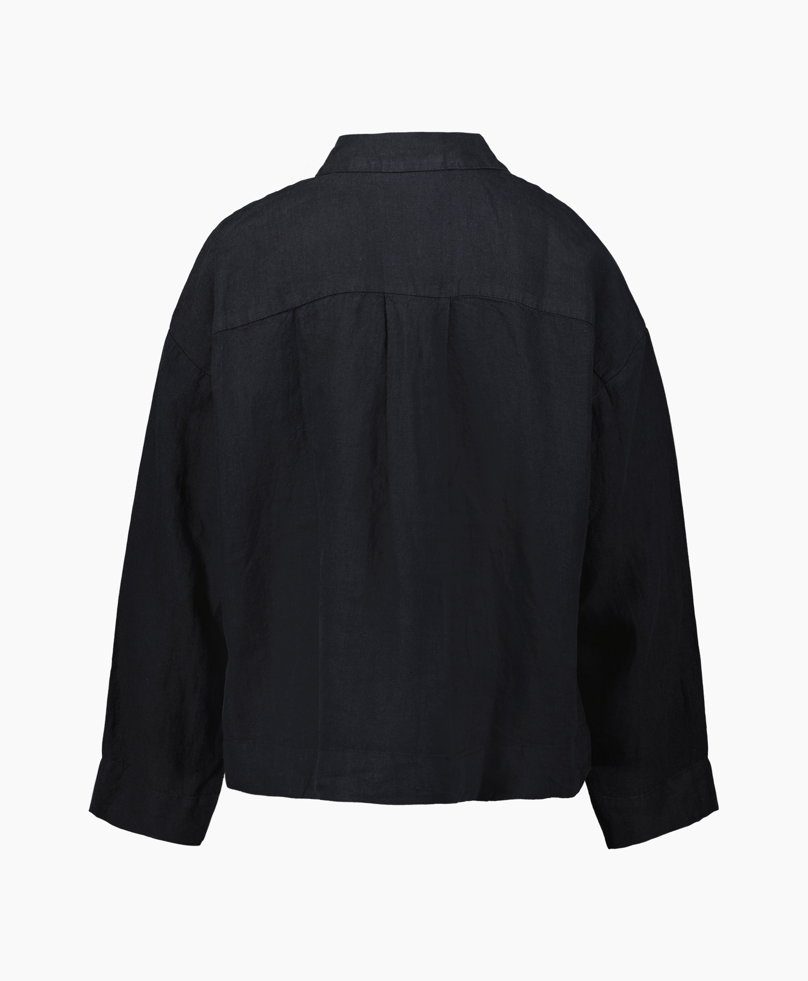 T-shirt Linnie Ls Linen Shirt B Zwart