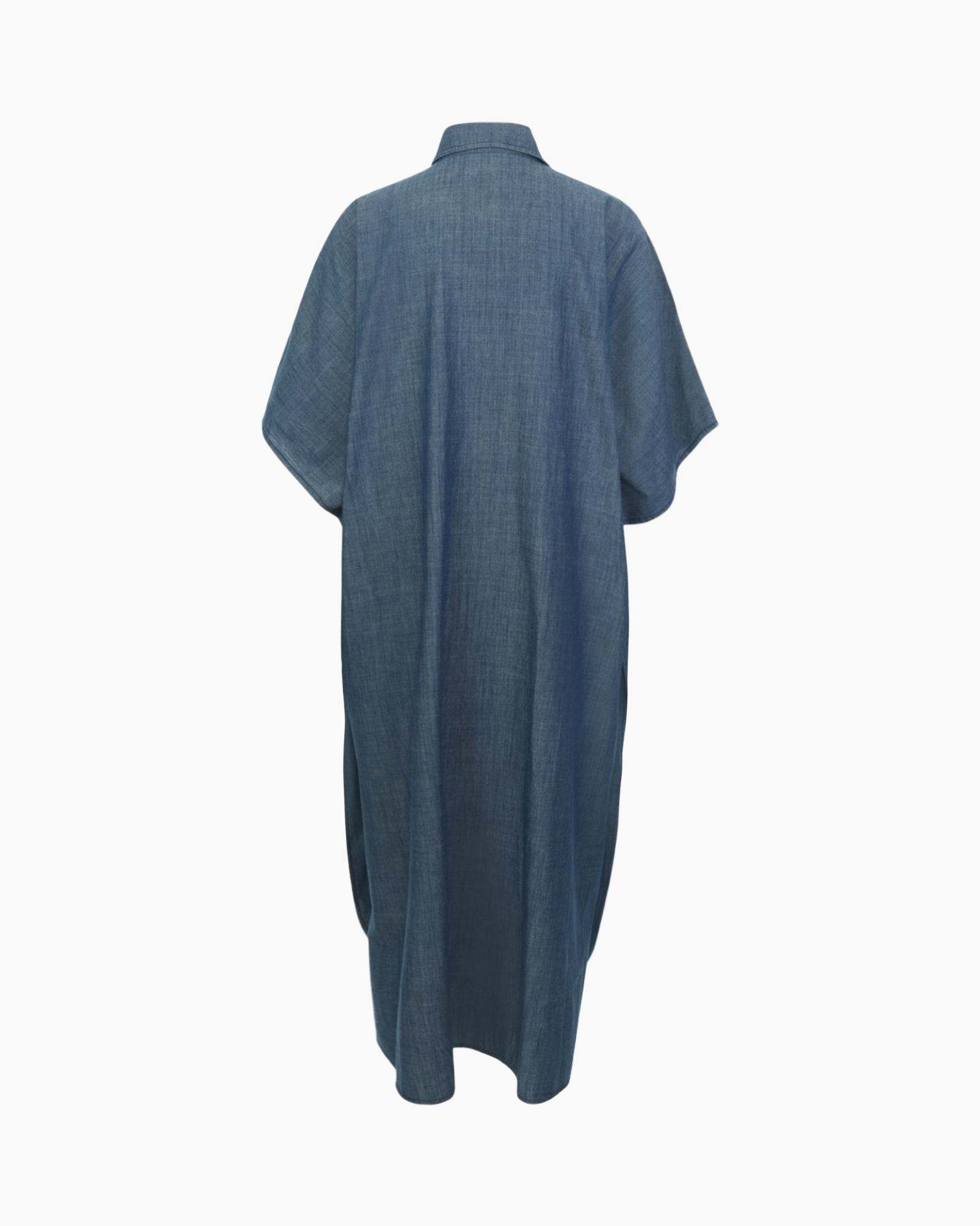 denim, shirt dress, long dress, button-down, pockets