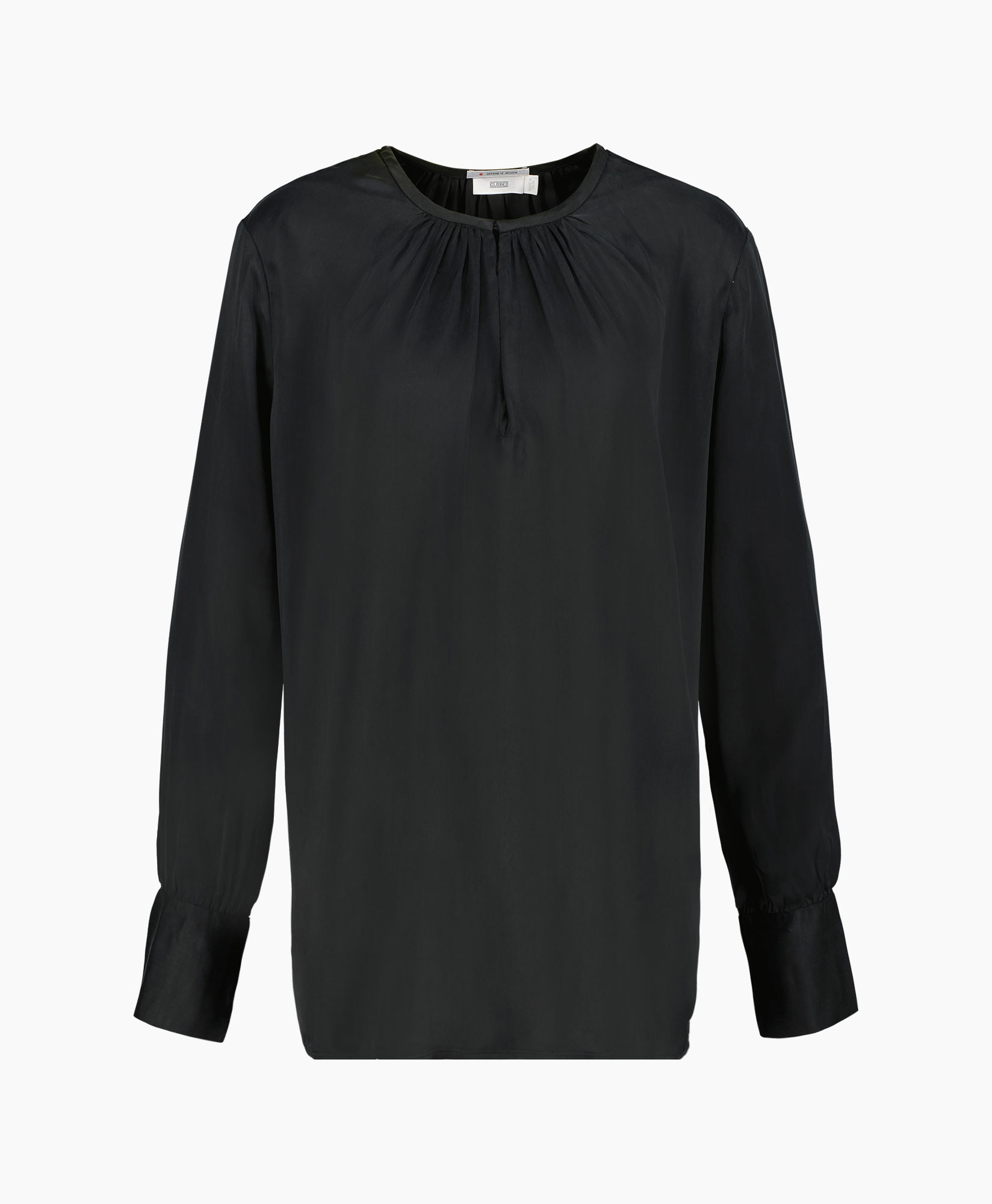 Closed Blouse Gathered Top Zwart