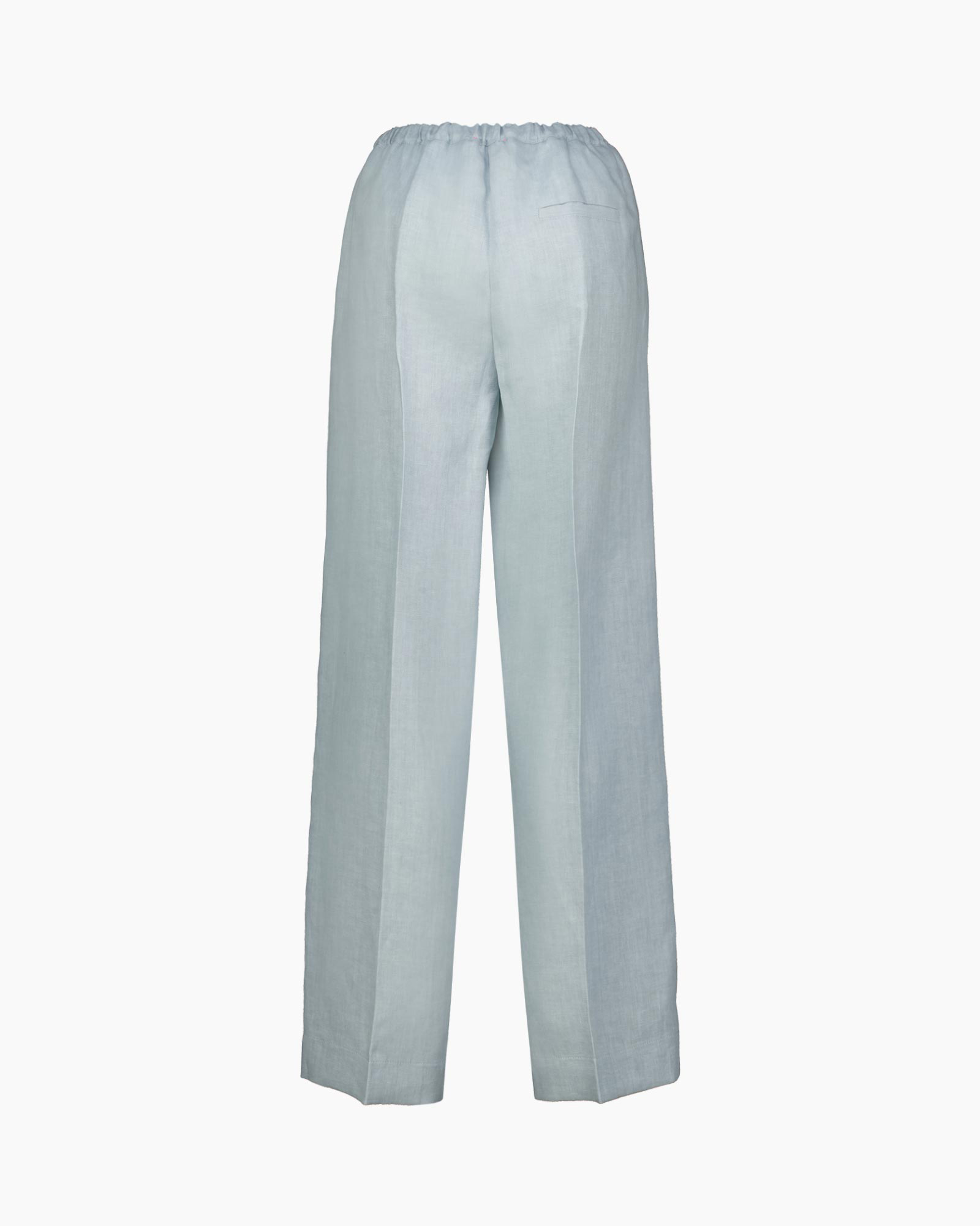 Pantalon Chic Linen Canvas Drawstring Licht Blauw
