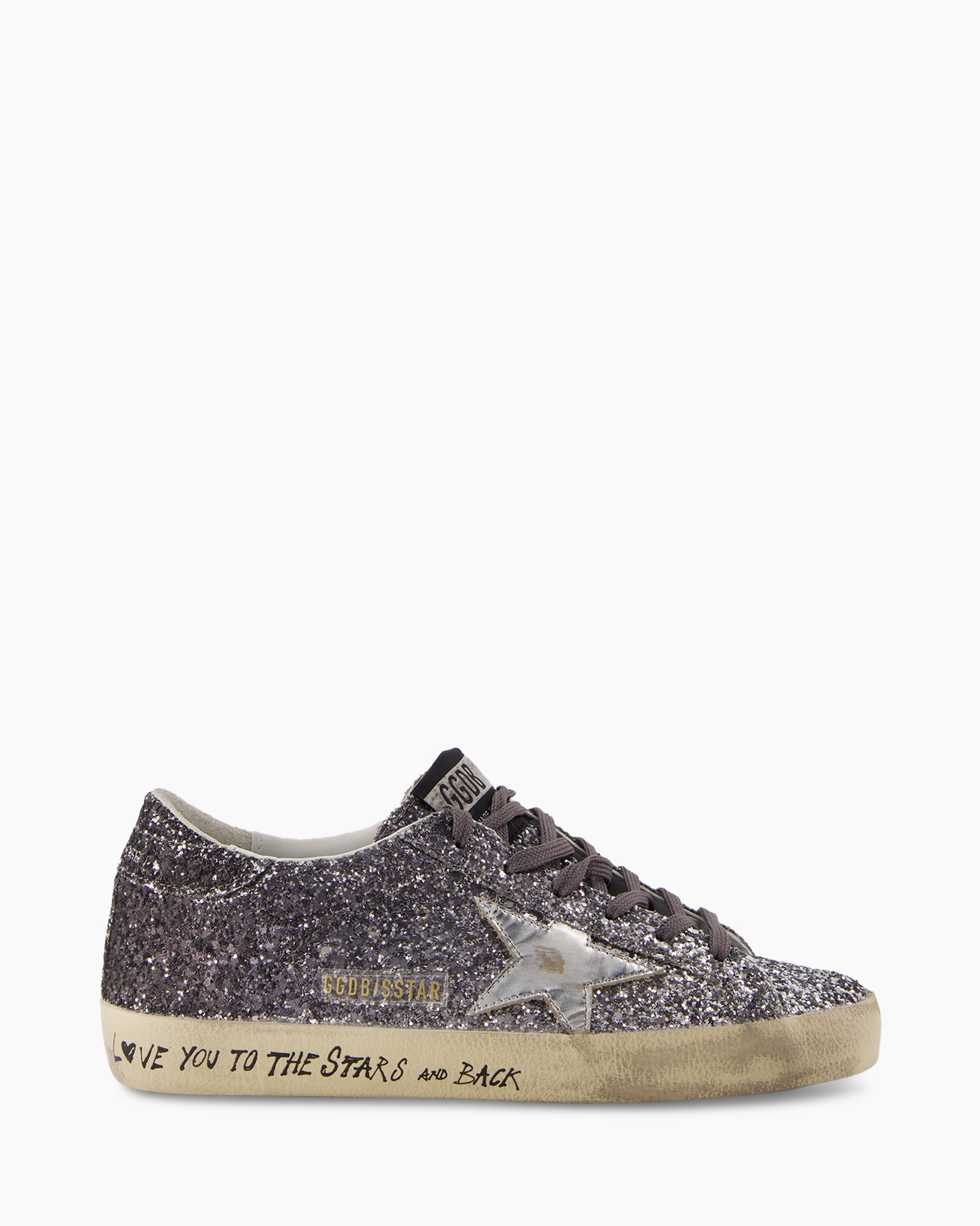 Sneaker Super Star Classic Glitter Upper Zilver