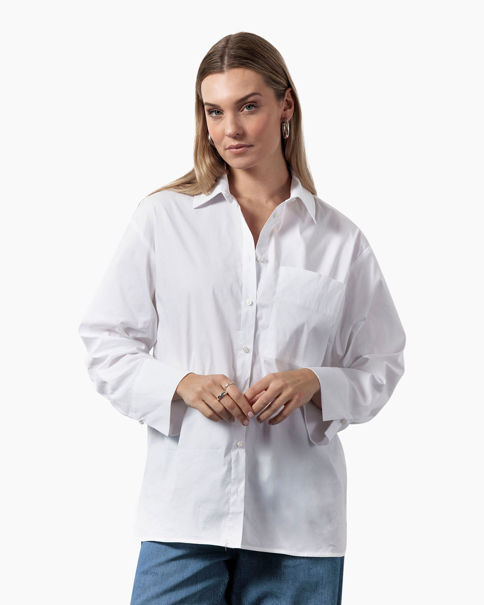 Blouse Erin Poplin Blouse Wit