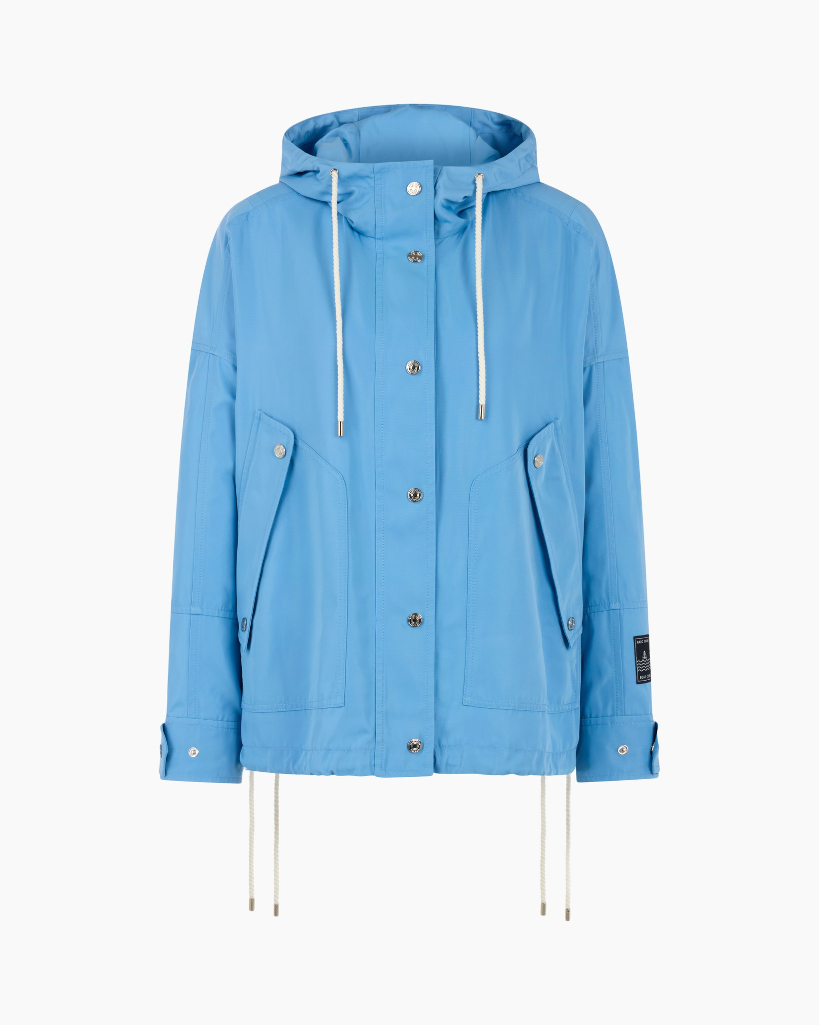 regenjas, met capuchon, trekkoord, drukknoopsluit, zakken