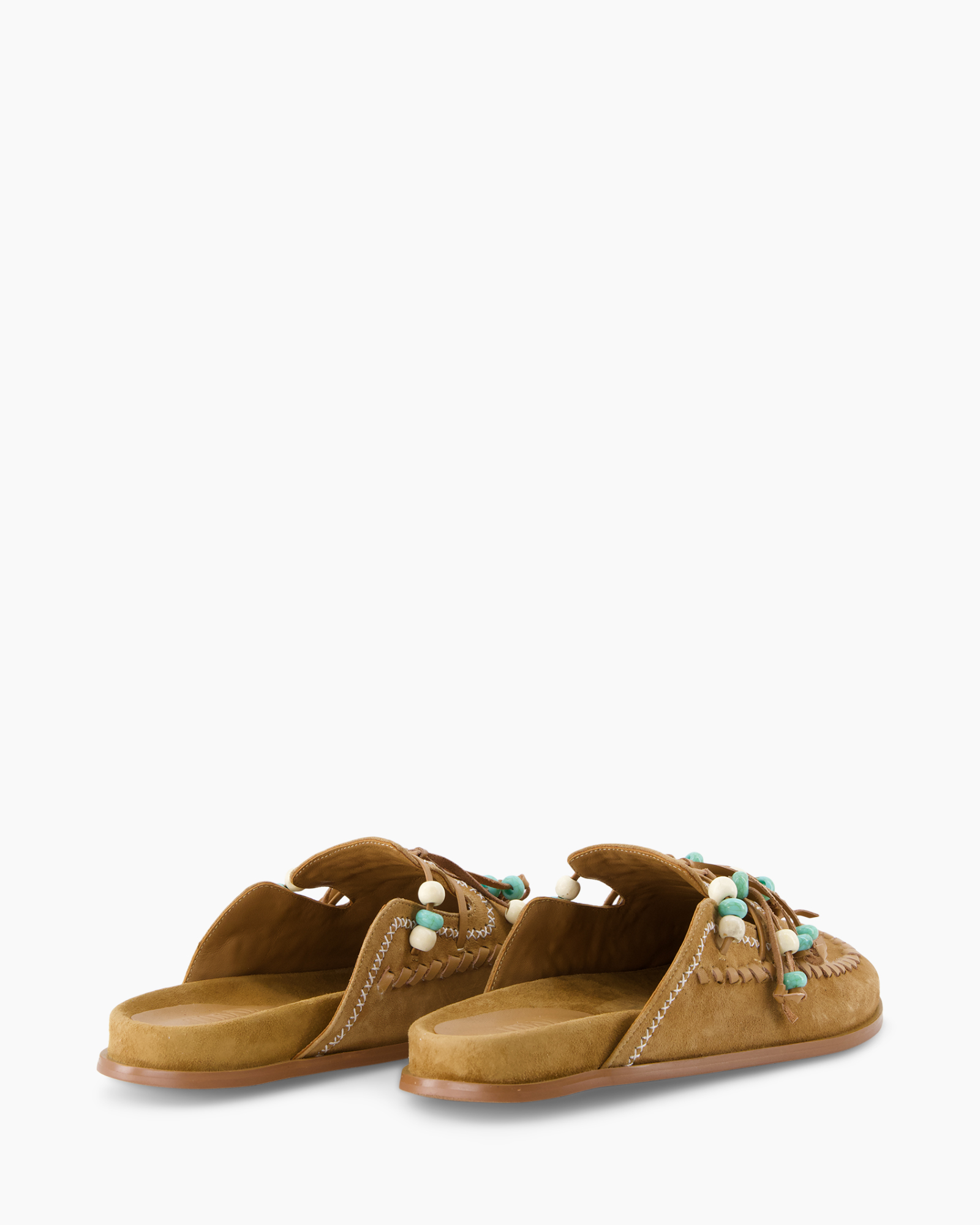 slippers, sandals, brown, beaded, leather