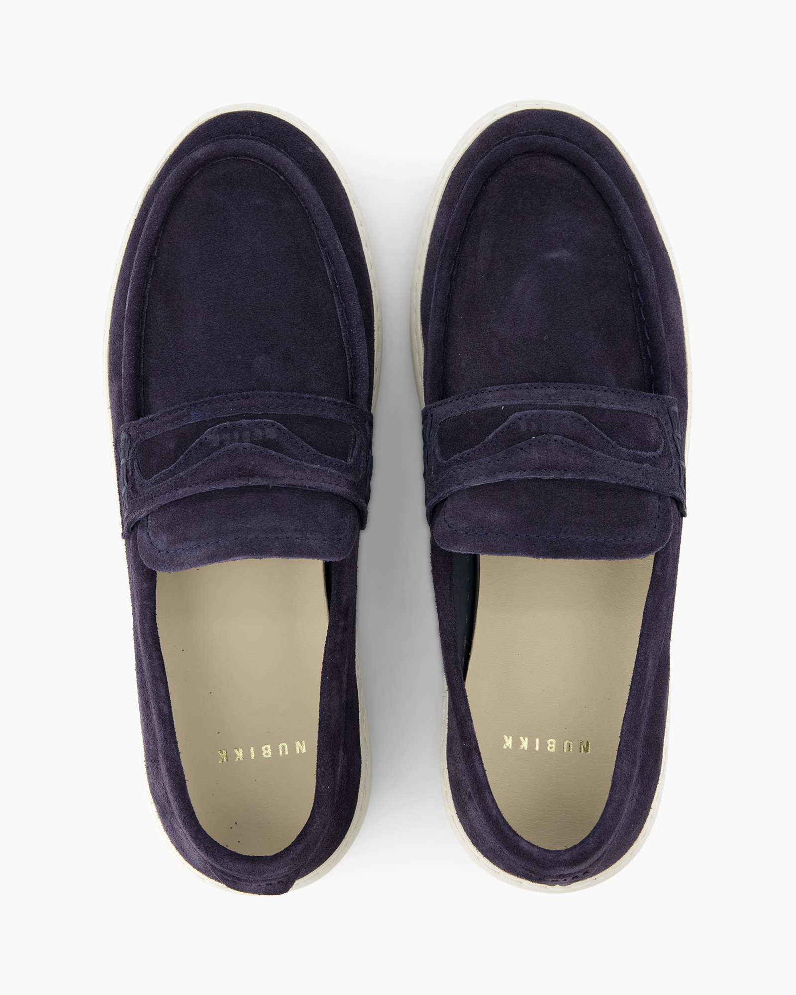 pantoffels, loafers, suede, marineblauw, casual