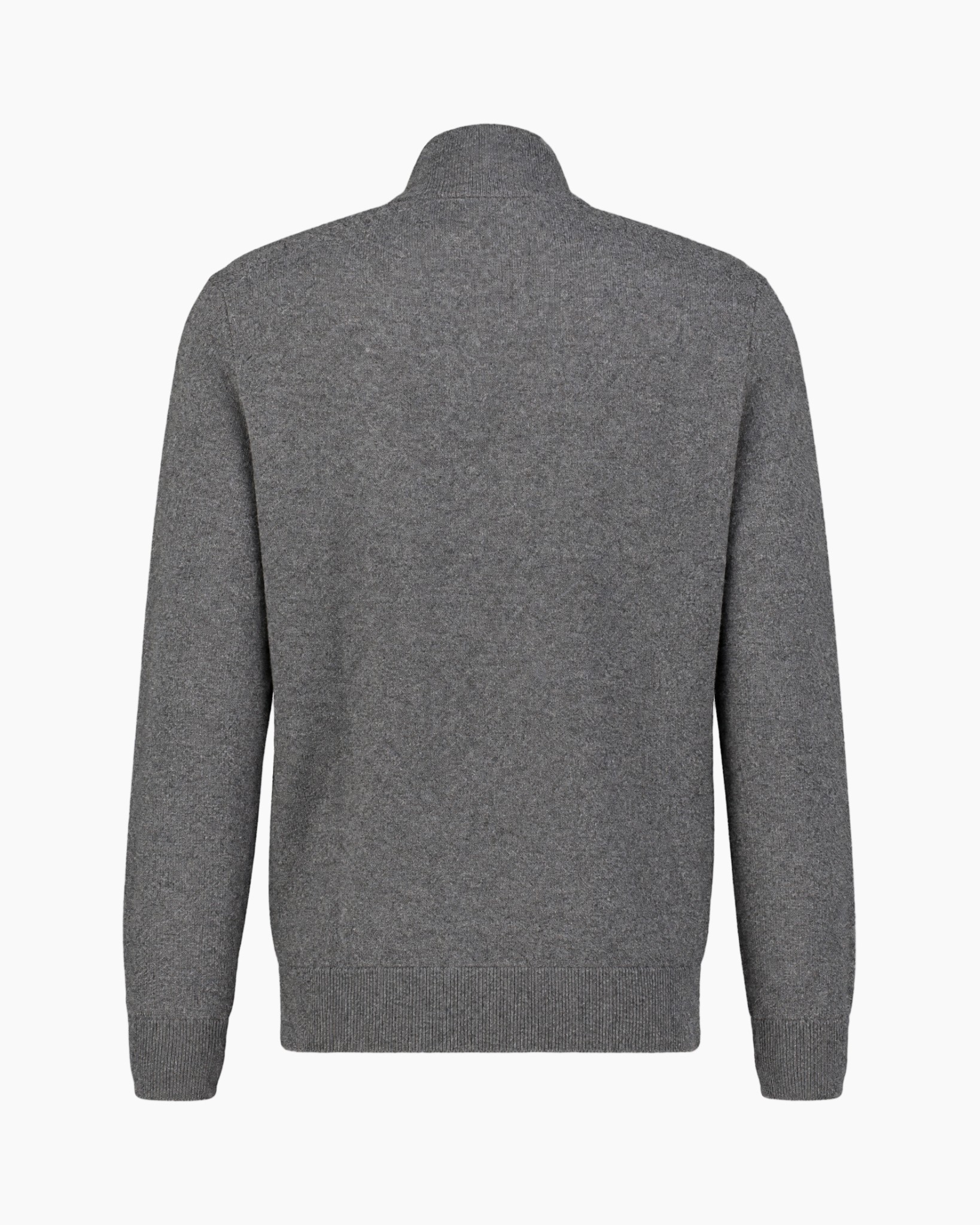 vest met rits, opstaande kraag, grijze trui, lange mouwen