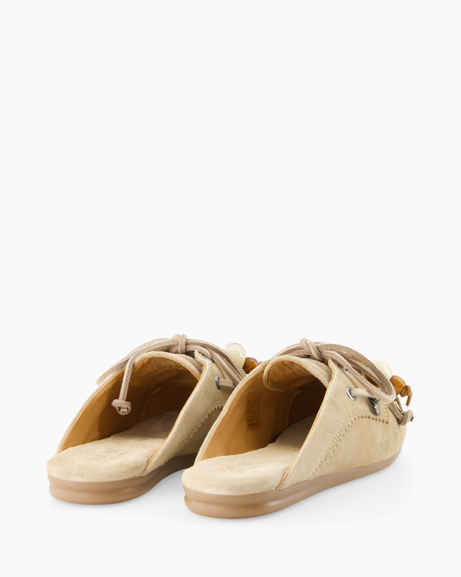 sandalen, beige, suede, open-back, veters