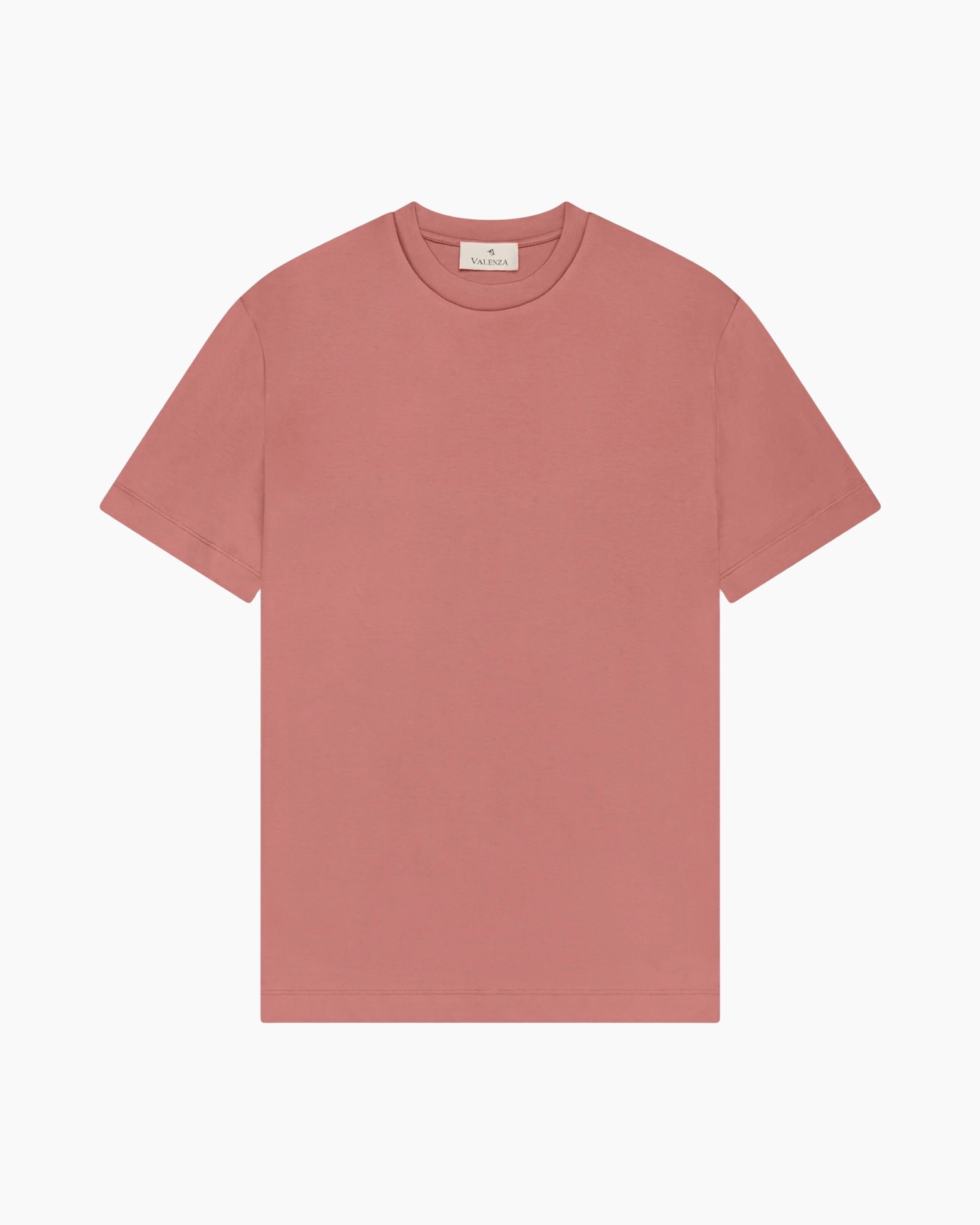 t-shirt, korte mouw, roze, crewneck, effen