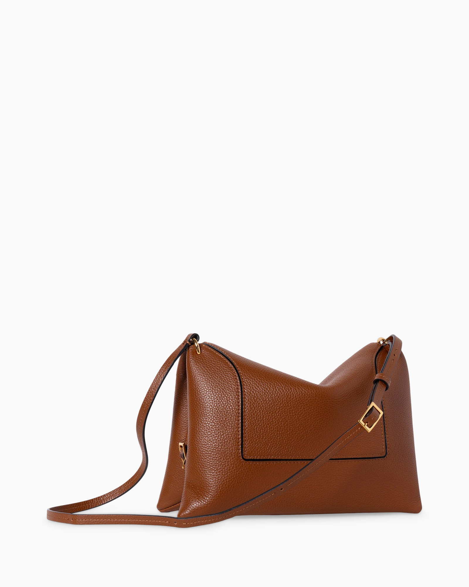 handbag, shoulder bag, brown, pebbled leather, crossbody strap