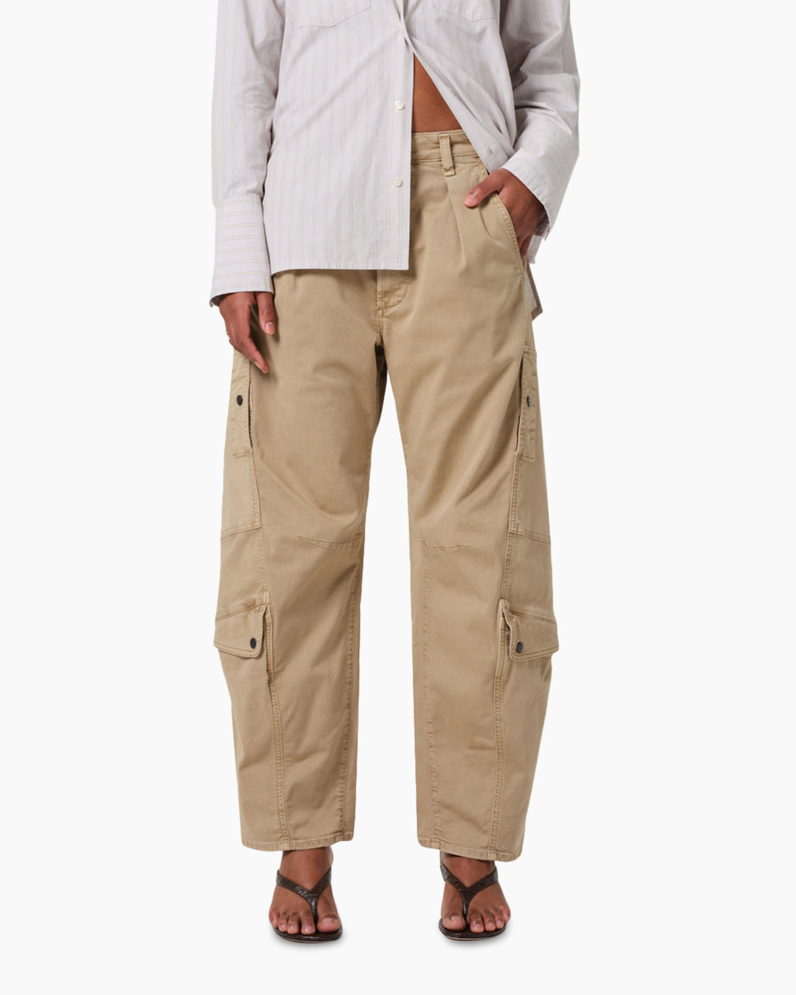 kargobroek, khaki, beige, twill, broek