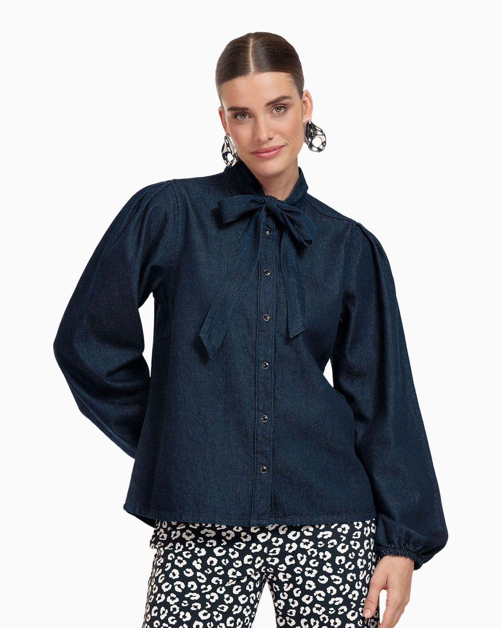 Blouse Stella Denim Blouse Donker Blauw