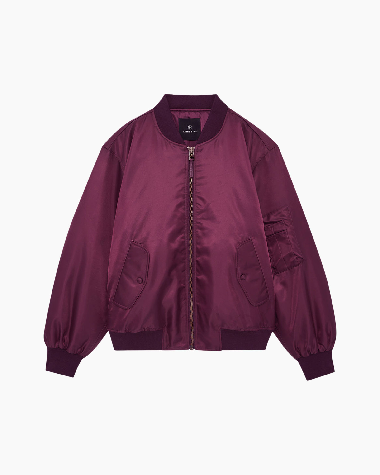 bomber jacket, satijn,  rits,  borstzak,  paars
