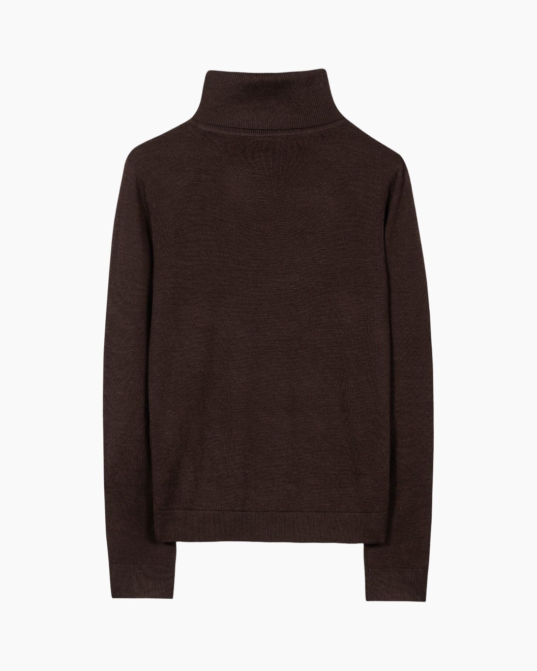 rolkraag, pullover, brei, bruin, lange mouwen