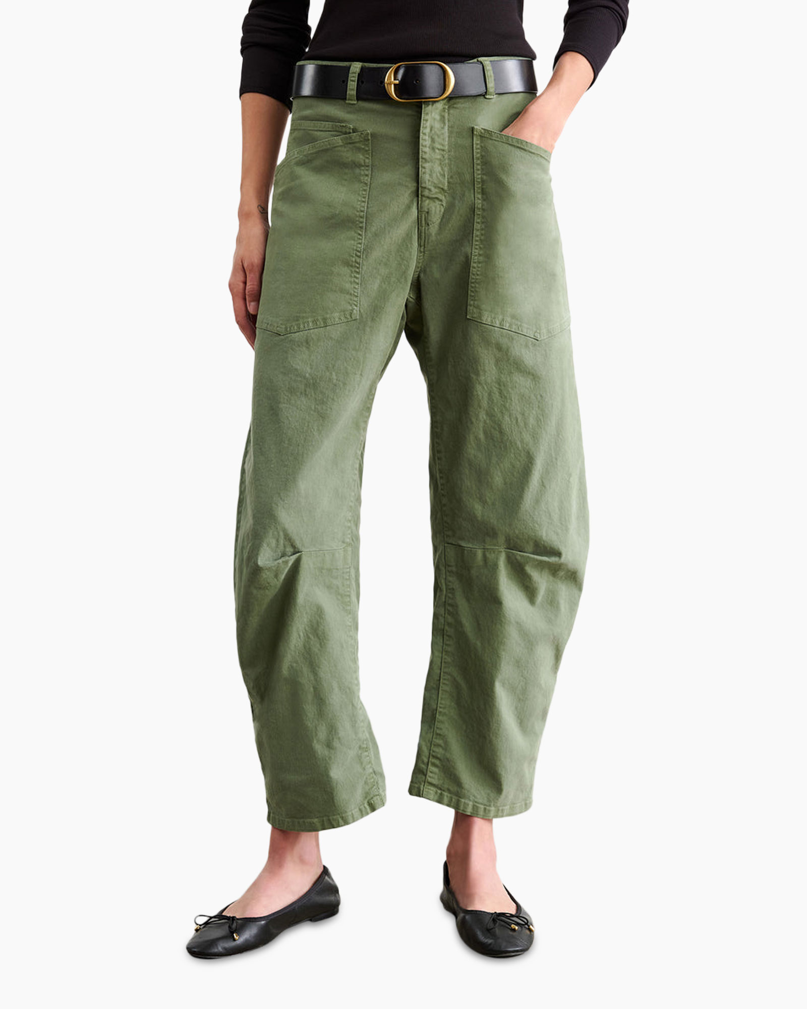 pants, olive, cargo, wide-leg, felted?