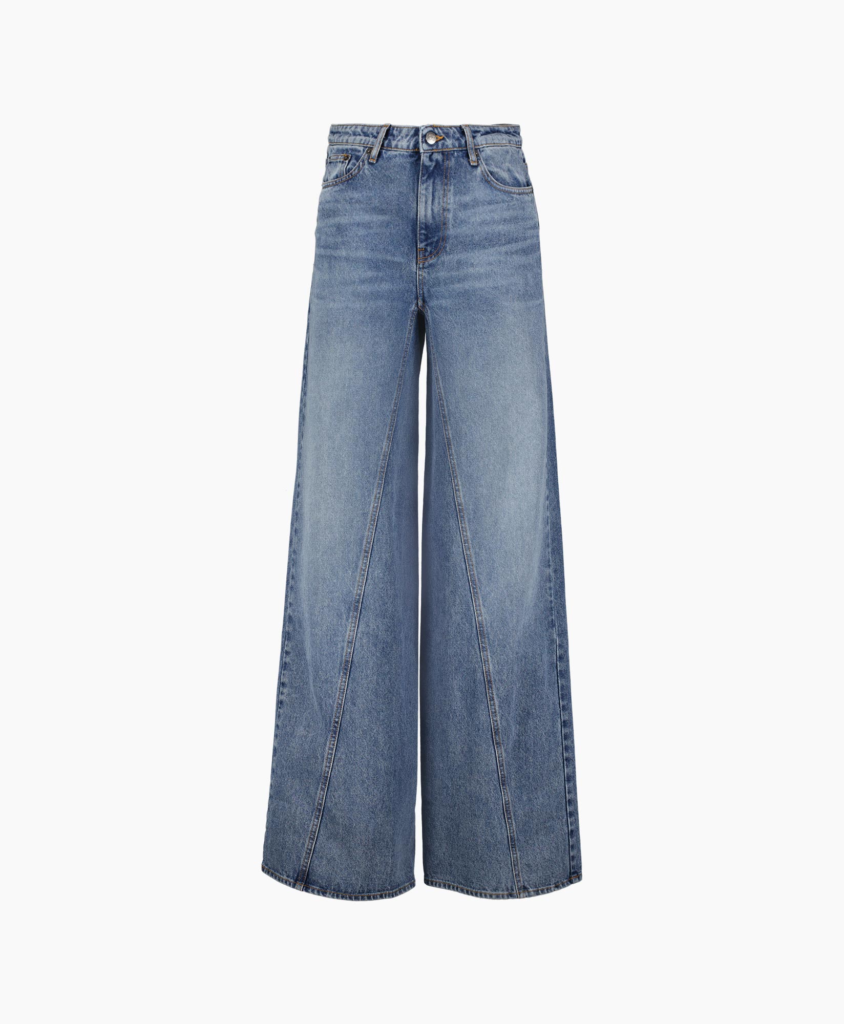 Jeans Vika Long Wide Seam Licht Blauw