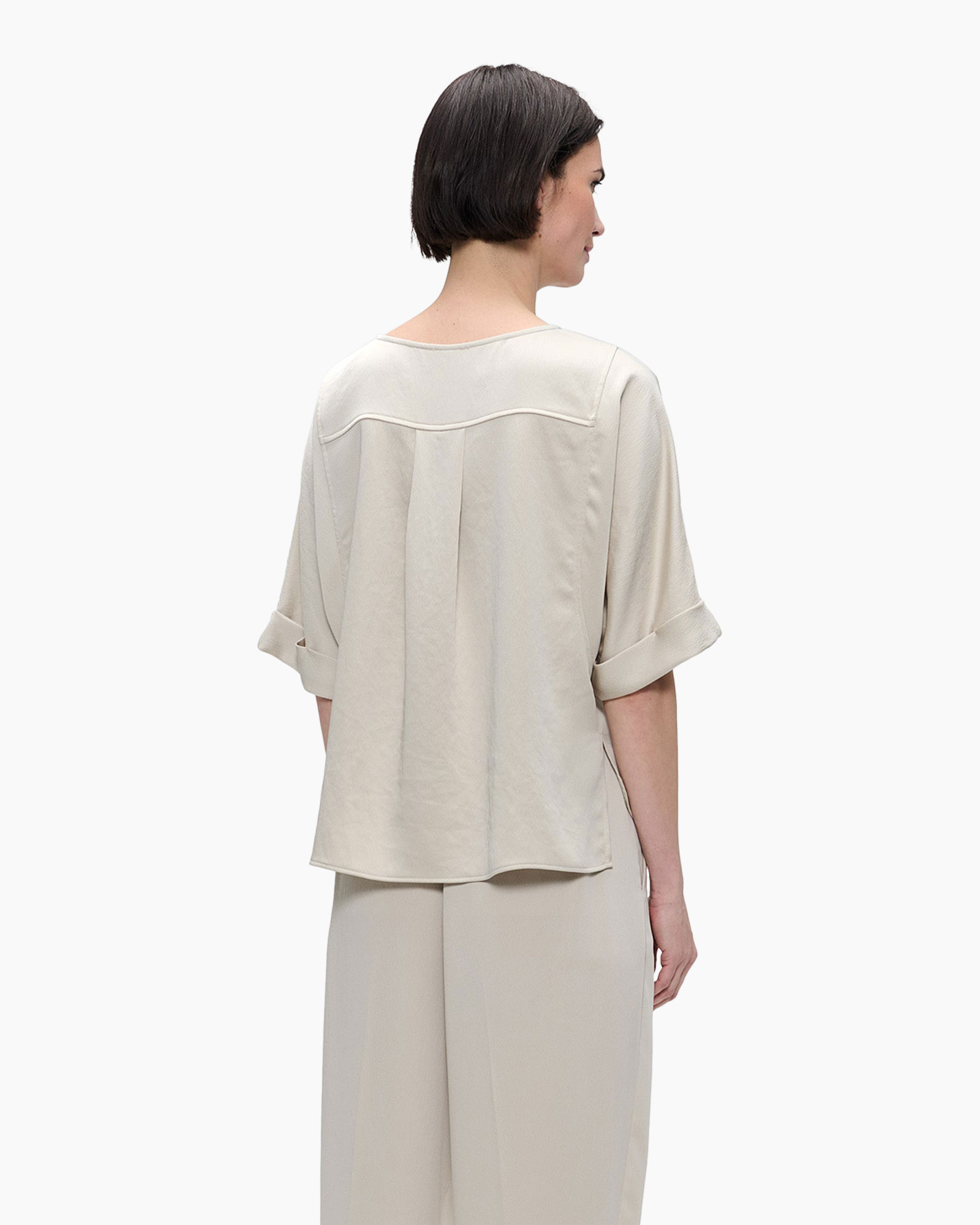 Top Washed Satin Ecru