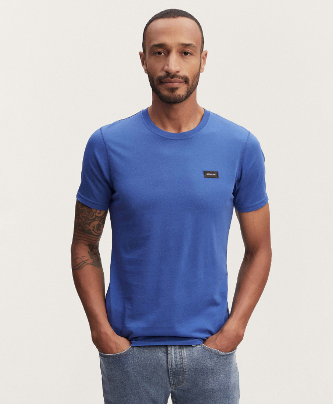 Denham Pullover Denham Slim Tee Moj Blauw