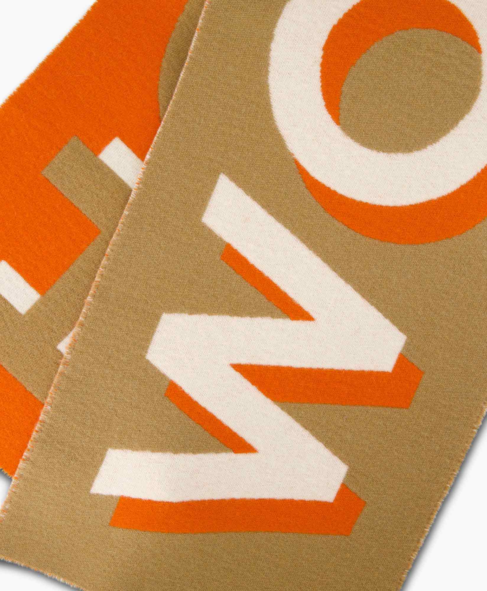 Sjaal Big Logo Jacquard Camel
