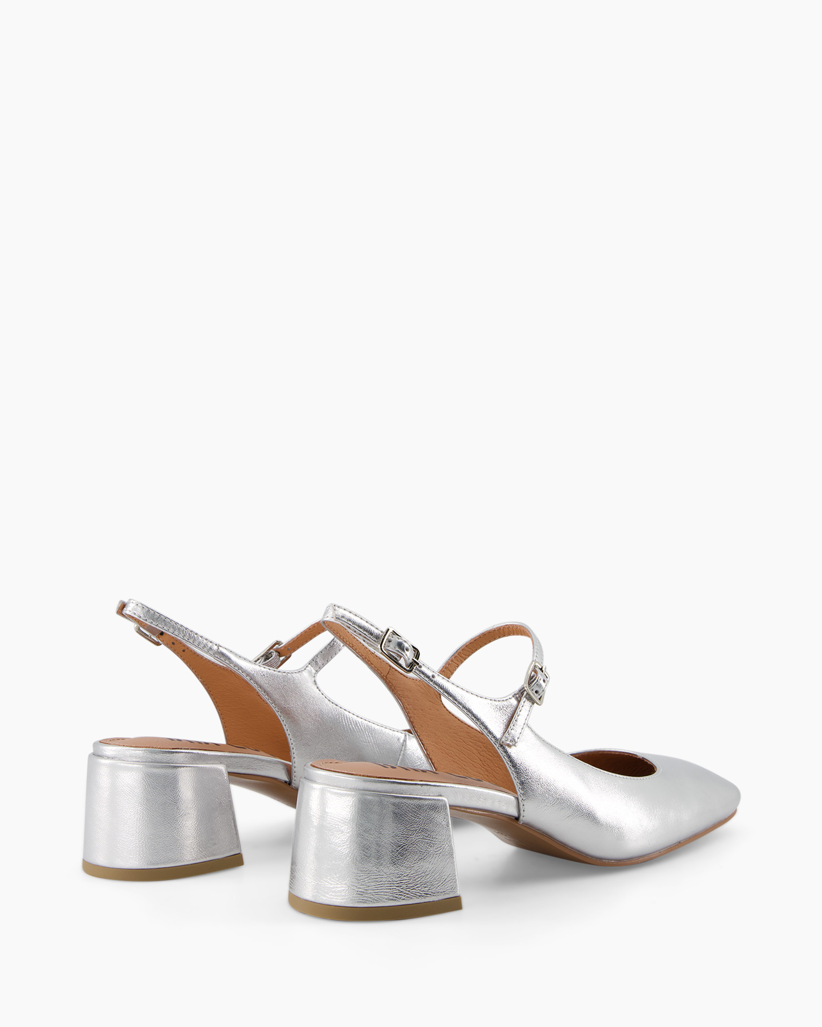 Pump Creased Leather Zilver