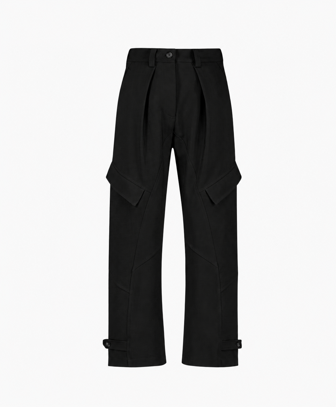 Broek, cargo, zwart, sluiting, zakken