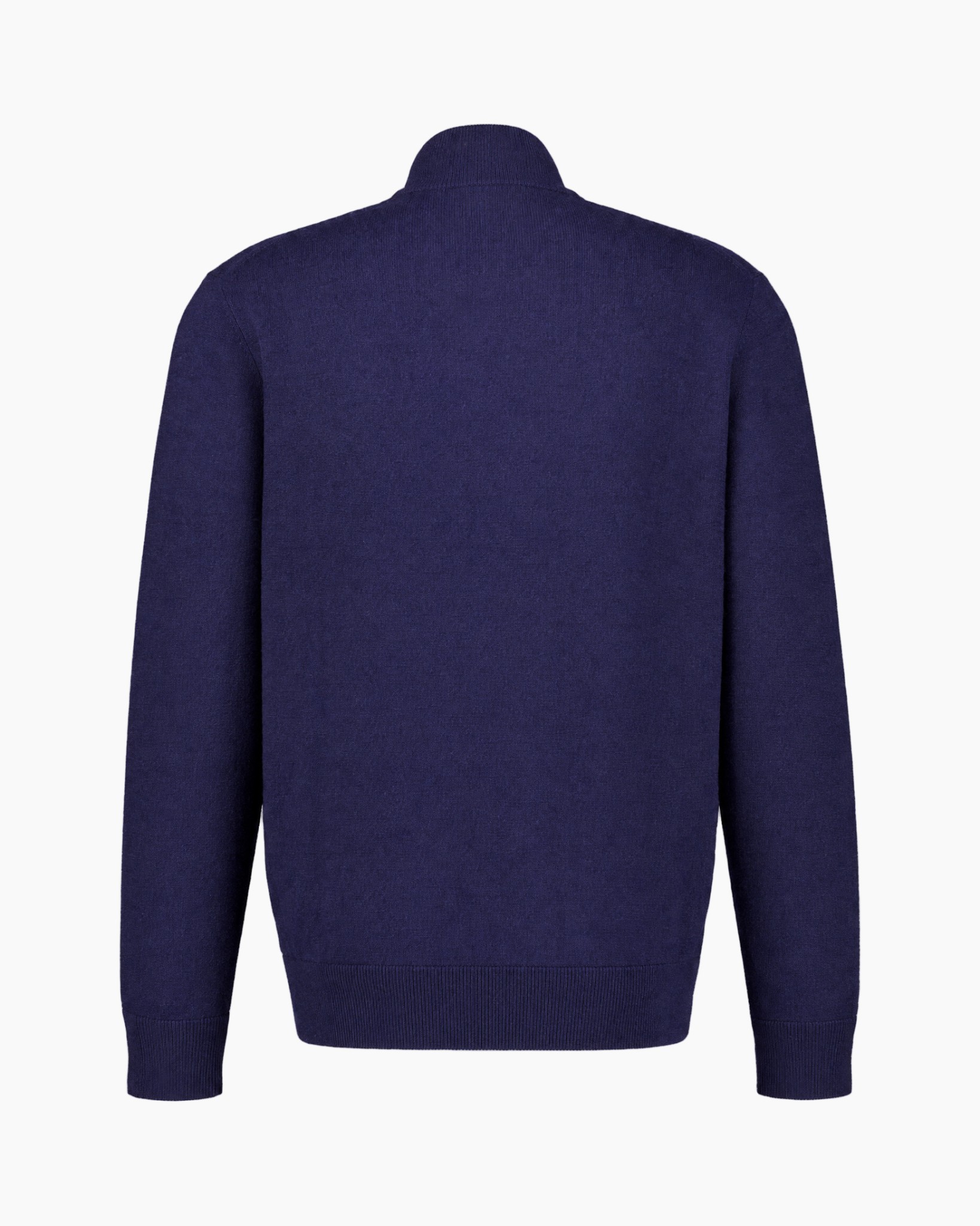 vest met rits, gebreid, opstaande kraag, marineblauw, lange mouwen