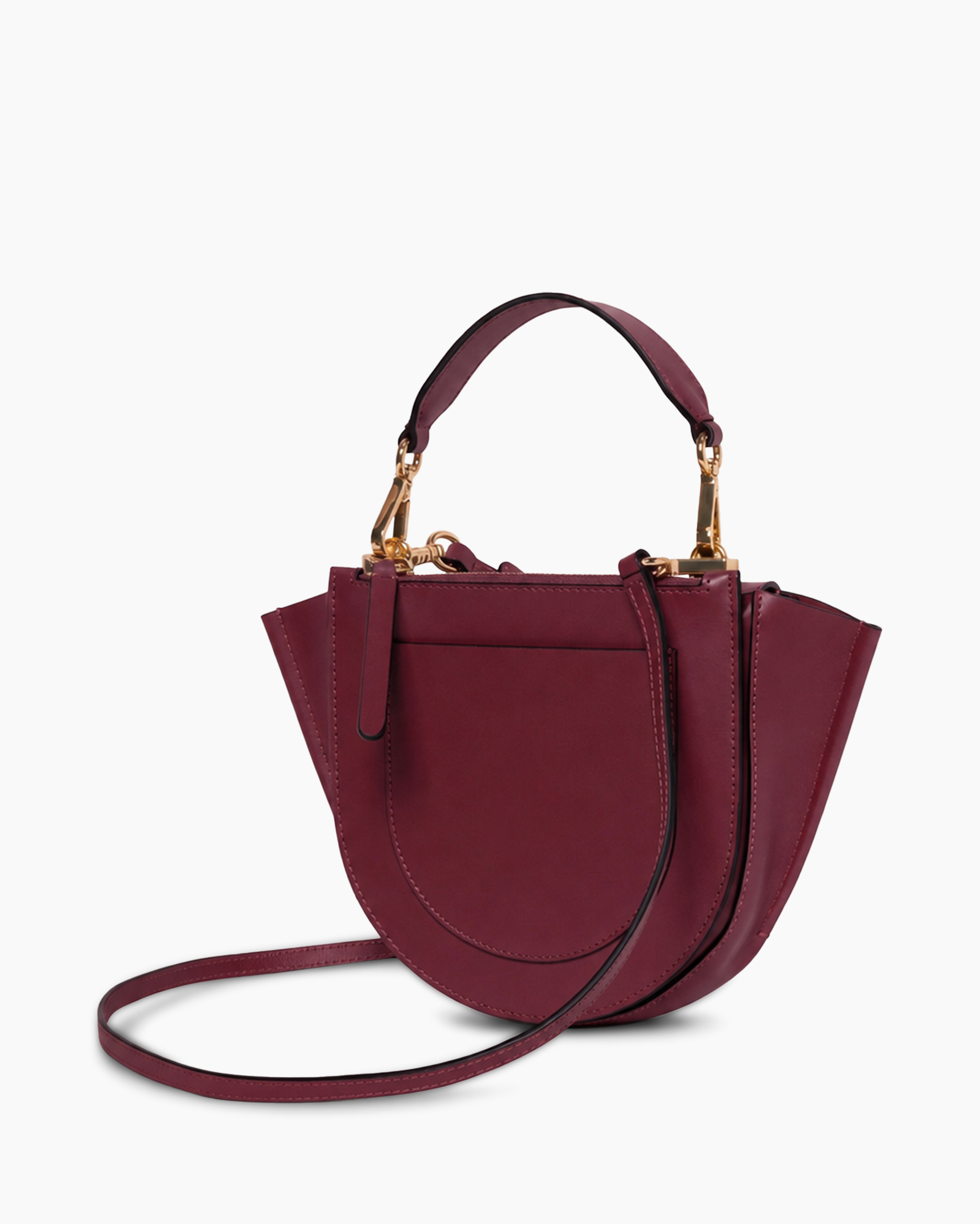 handtas, tasje, schoudertasje, maroon, metaalkleur hardware