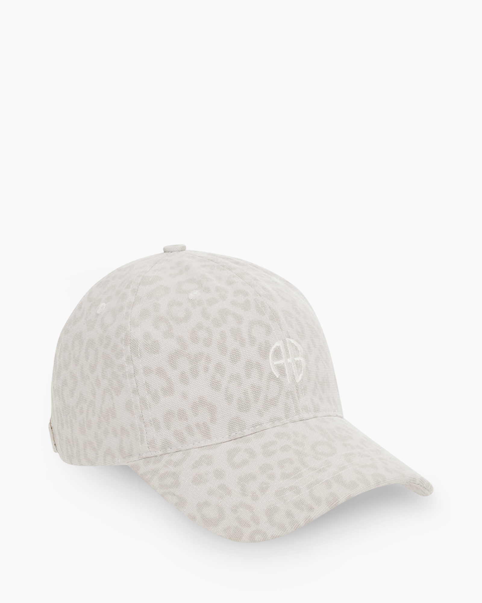 petanhee, leopard patroon, lichtgrijs, gebogen klep, geborduurd logo