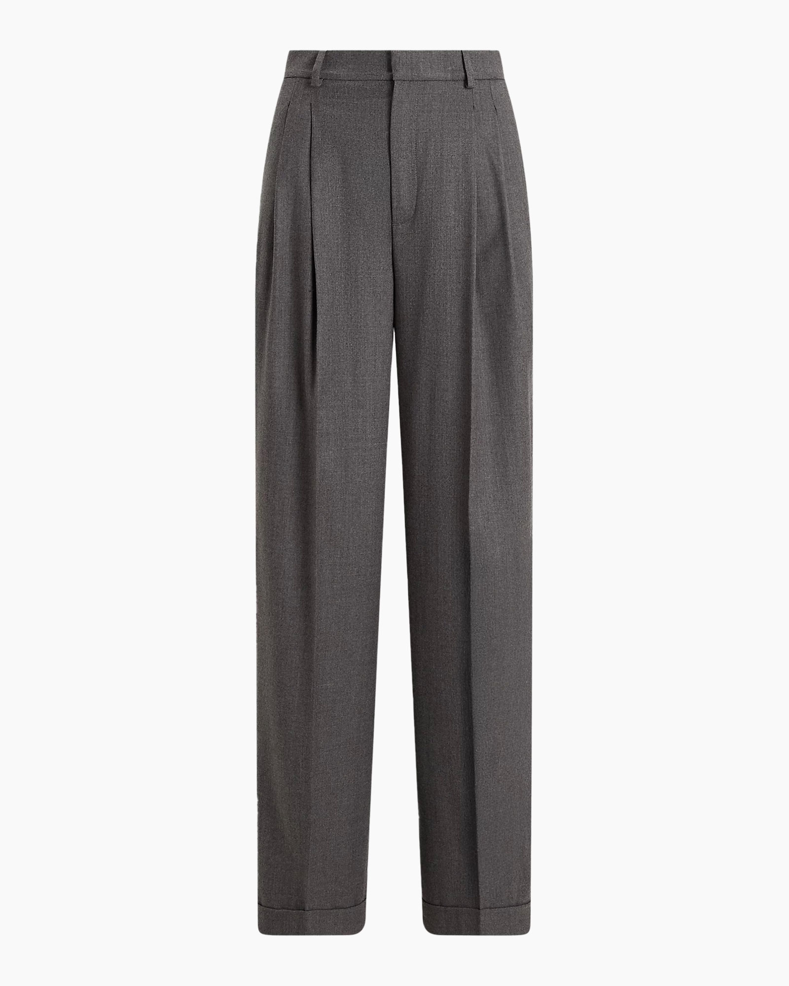broek, pantalon, grijs, plooien, tailleband