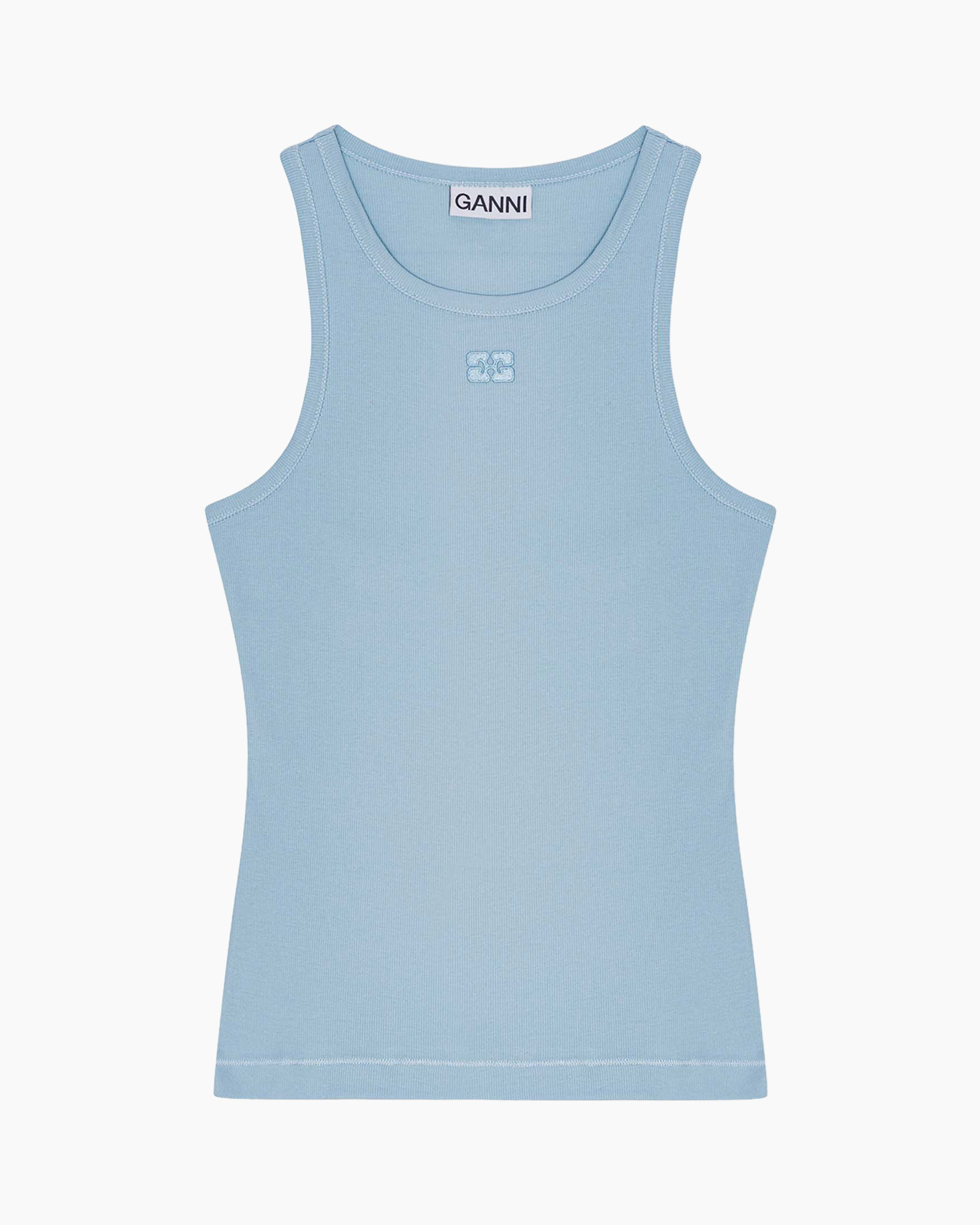 Top Soft Cotton Rib Licht Blauw